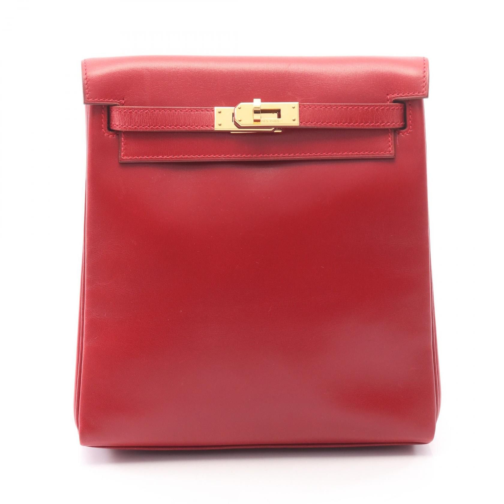 Hermes Hermes Hermes Kellyad PM Box Calf Backpack Leather Backpack C DUTY FREE for USA Size ONE SIZE - 1 Thumbnail