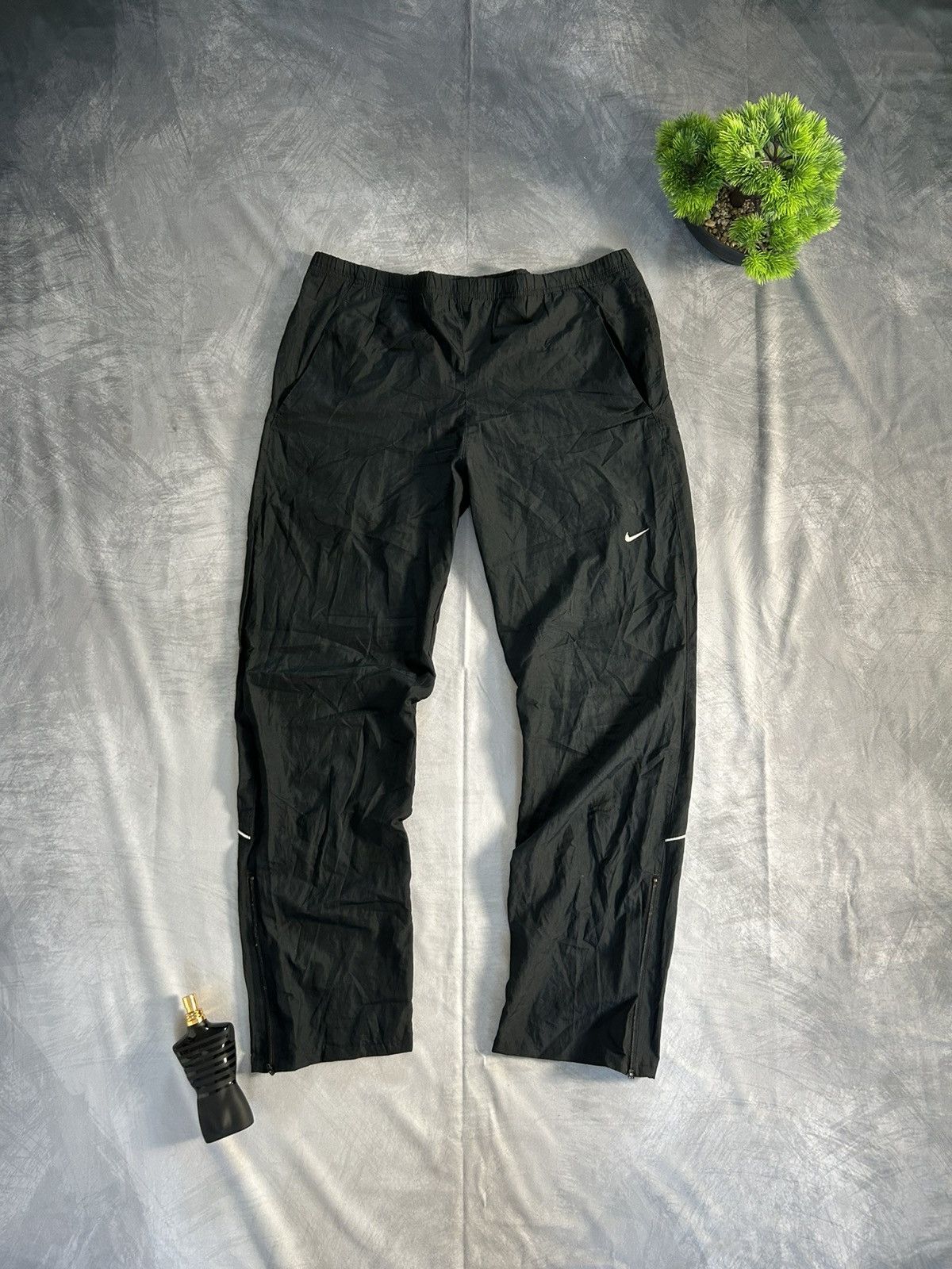 Nike Nike Vintage Black Trackpants-Reflective Zip Cuffs Y2K 90s Size US 34 / EU 50 - 3 Thumbnail