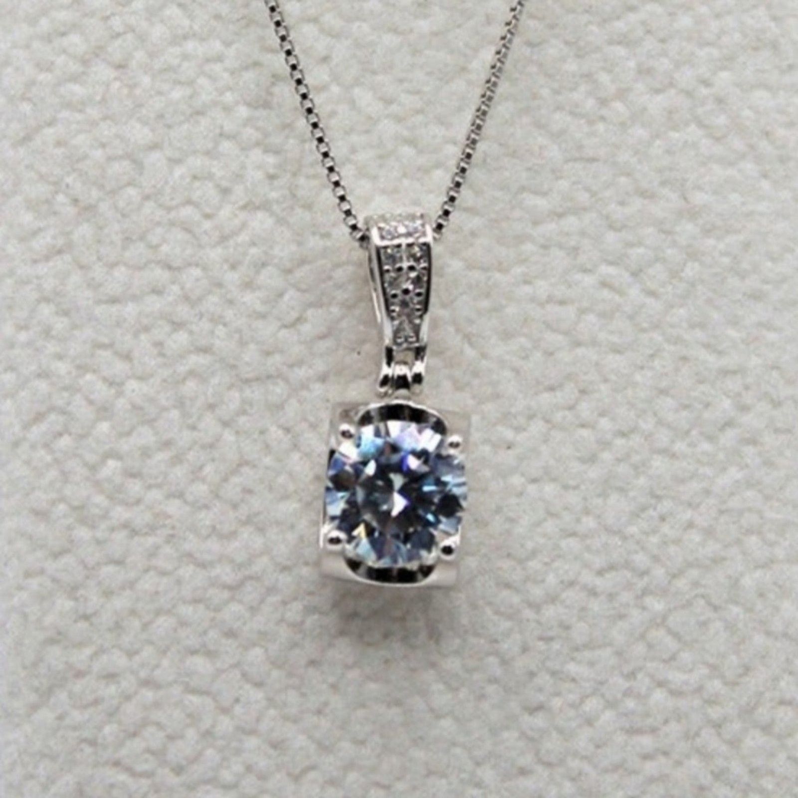 Other Necklace Pendant 1 Ct Round Cut Moissanite 925 Silver Size ONE SIZE - 5 Thumbnail