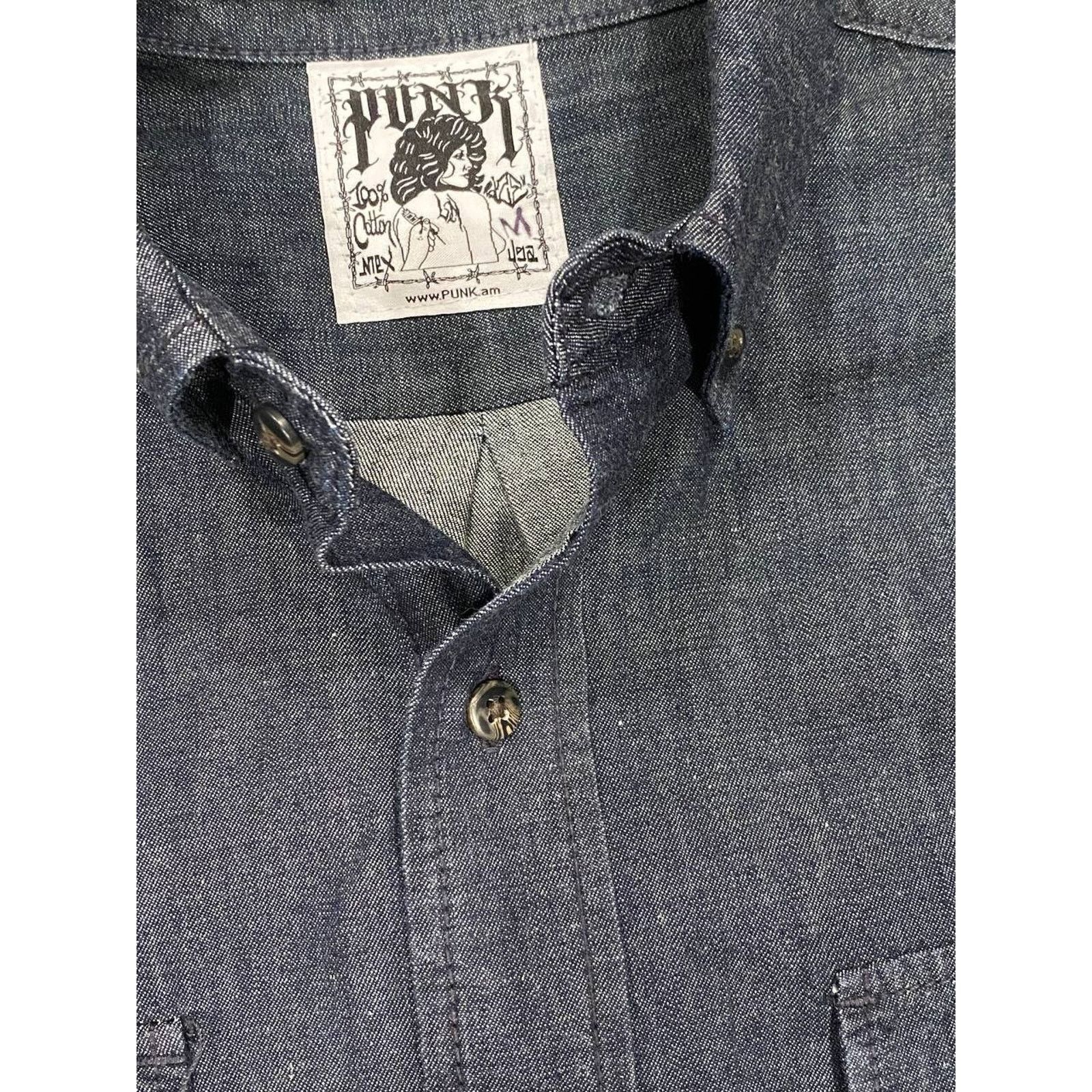 Other Punk LA Anarchy Denim Landscape Button Up Metal Grunge M Size US M / EU 48-50 / 2 - 6 Thumbnail