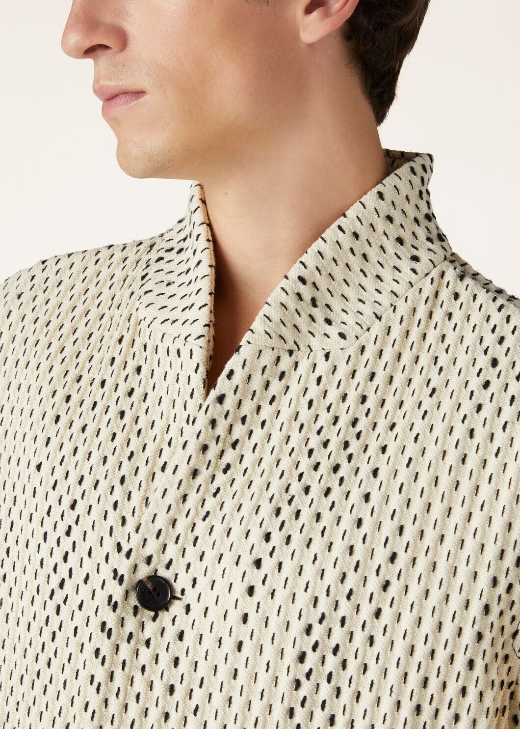 Loro Piana o1w1db10225 FAN9995 Joren Jacket in Ivory & Black Size US XL / EU 56 / 4 - 3 Thumbnail