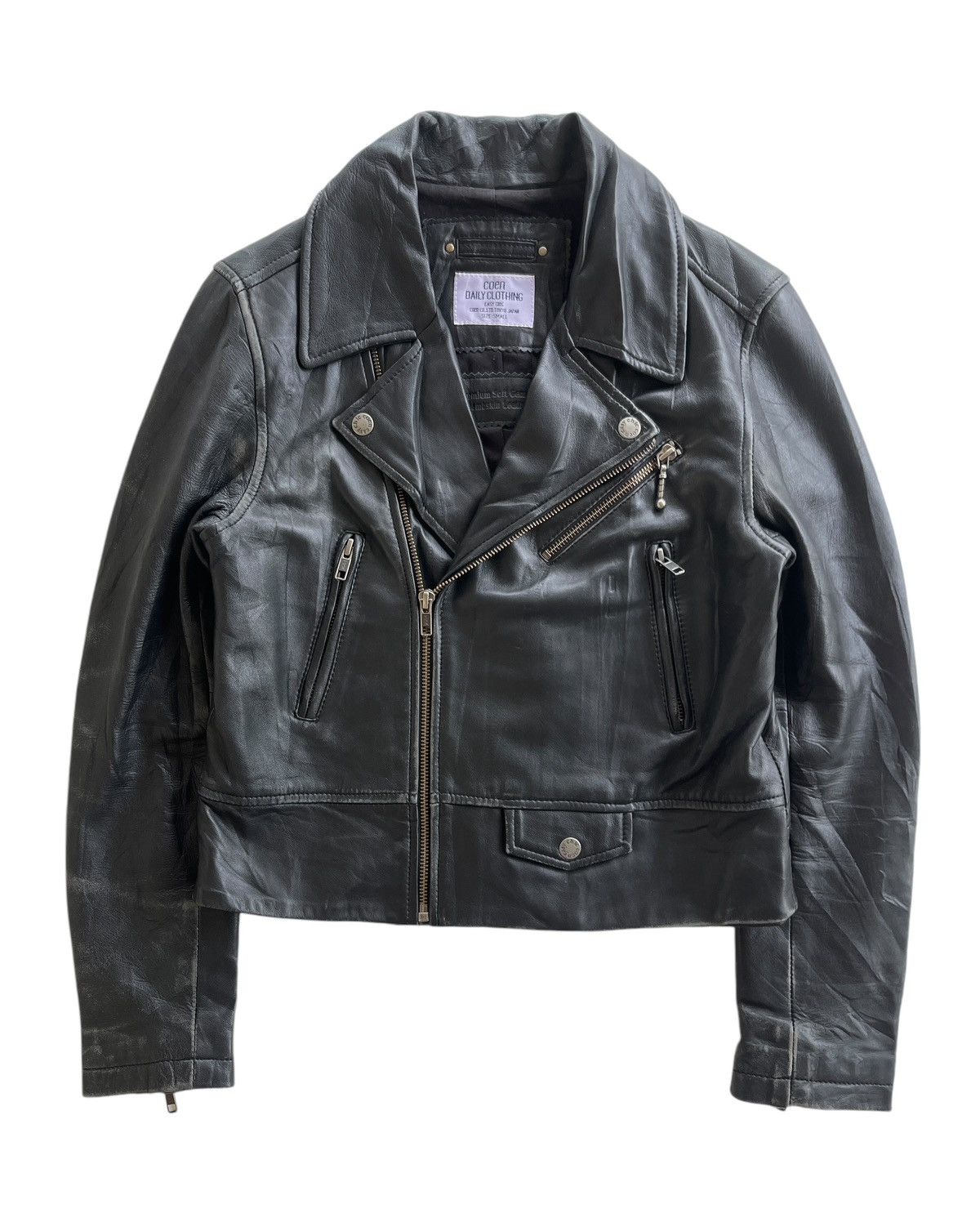 14th Addiction Coen Double Collar Soft Lambskin Biker Jacket Size S / US 4 / IT 40 - 1 Thumbnail