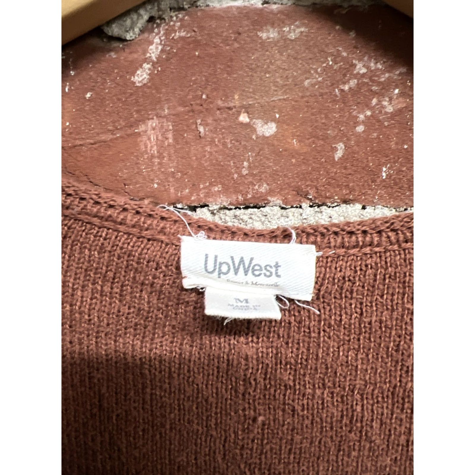 Vintage UpWest Resort and Mercantile Womens V-Neck Knit Sweater Medium Shirt Pullover Long Sleeve Brown XS? Size M / US 6-8 / IT 42-44 - 3 Thumbnail