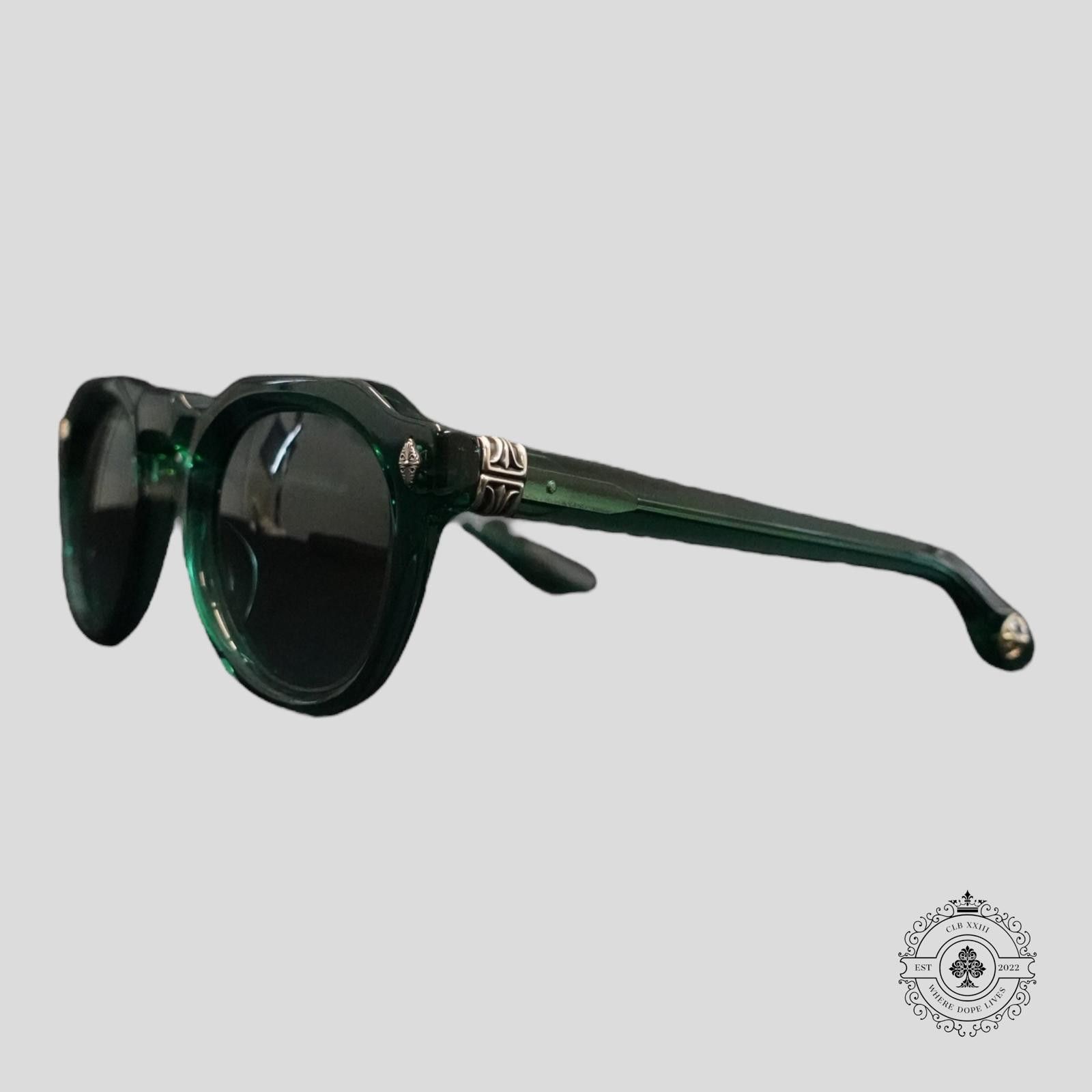 Chrome Hearts Chrome Hearts Lizard Boot Sunglasses in Marine Green/Silver Size ONE SIZE - 1 Thumbnail