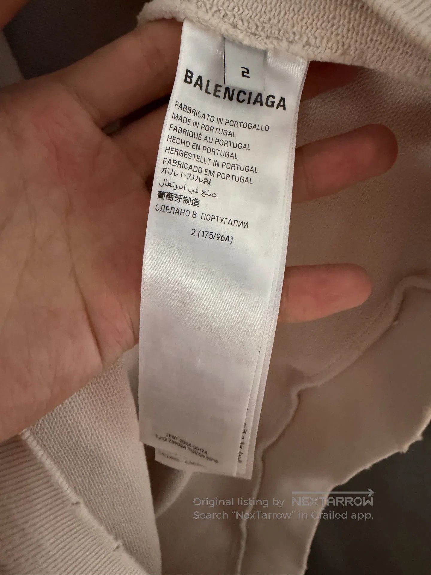 Balenciaga Balenciaga Beige Tape Hooded Sweatshirt| Size US M / EU 48-50 / 2 - 4 Thumbnail