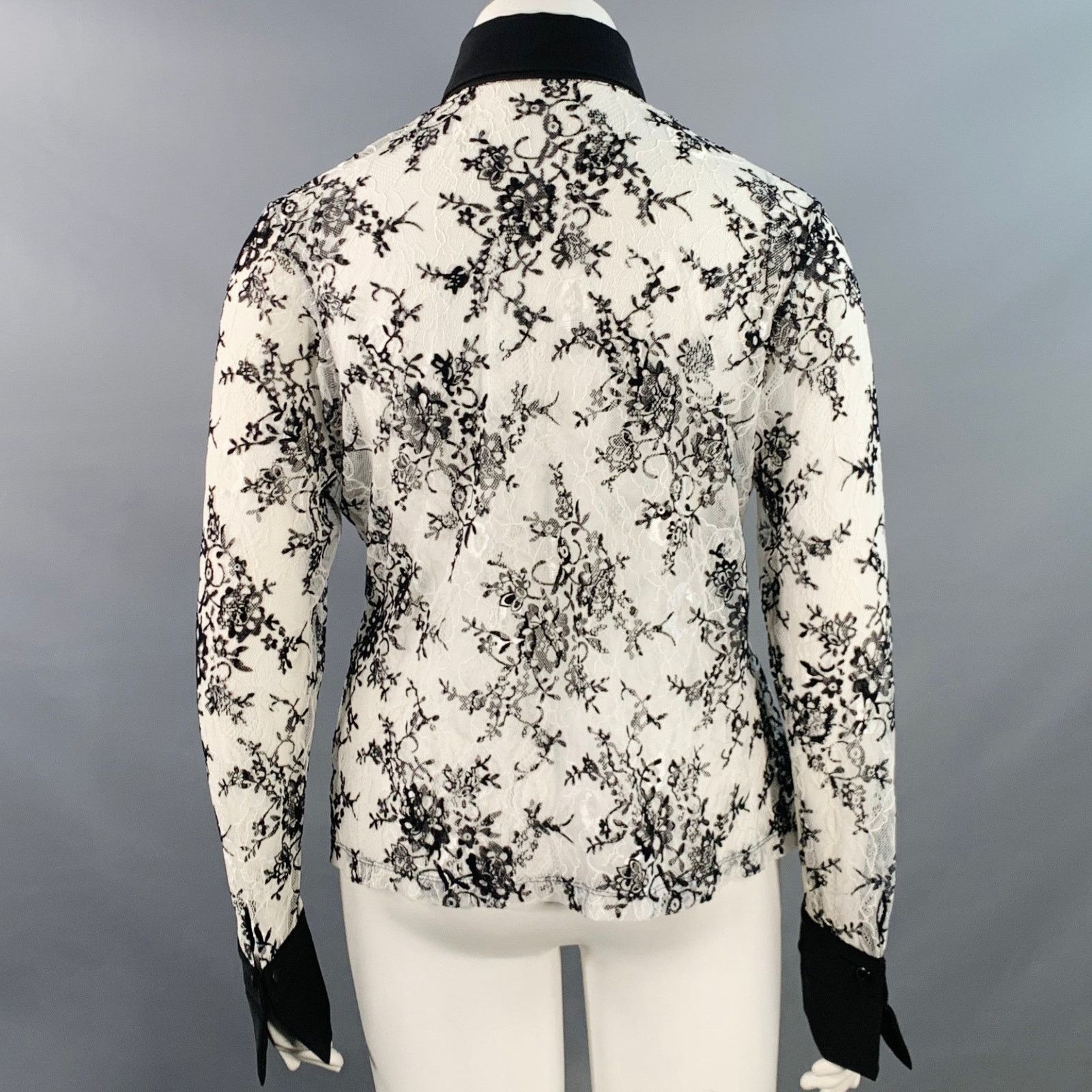 Other Solly White Black Polyamide Lace Burnout Contrast Trim Size XL / US 12-14 / IT 48-50 - 5 Thumbnail