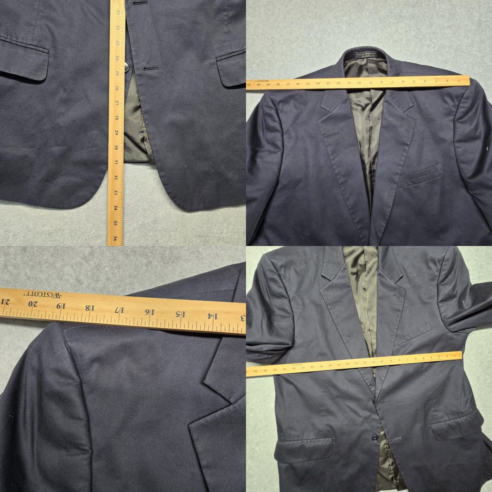 NICHOLAS Haspel Blazer Mens 46 Regular Navy Blue Nicholas Suit Cotton Two-Button Jacket Size 46R - 8 Thumbnail