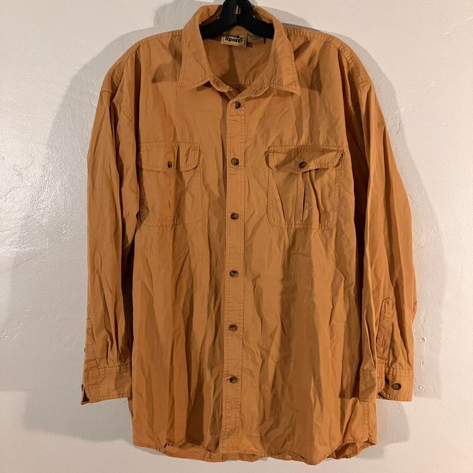 Vintage Work n’ Sport Yellow Canvas Button Up Work Shirt 2XL Tall Size US XXL / EU 58 / 5 - 1 Thumbnail