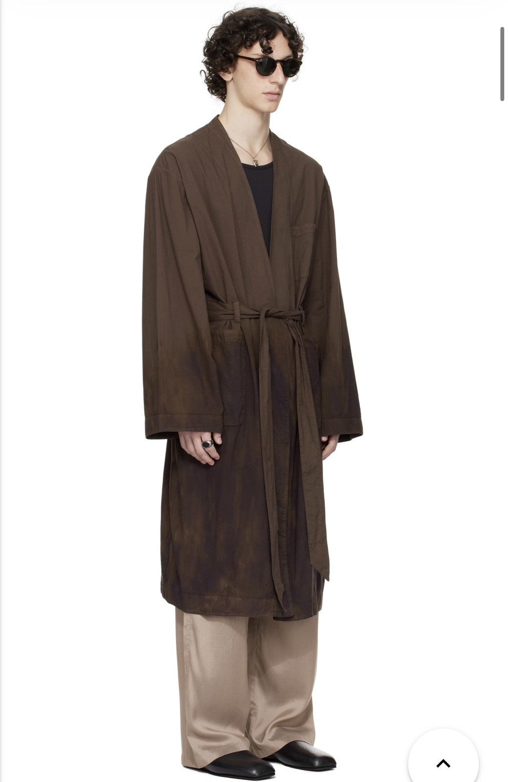 Emporio Armani × Our Legacy Overdyed Toga Brown Robe Coat Jacket Size US M / EU 48-50 / 2 - 9 Thumbnail