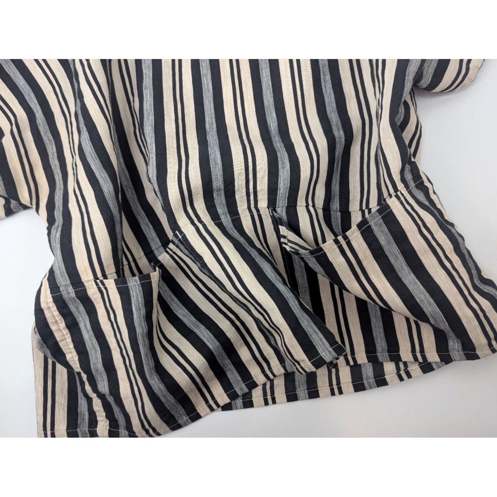 Madewell Madewell Blouse Cropped Boxy Linen Blend Pockets Striped Short Sleeve Size S Multicolor Size S / US 4 / IT 40 - 6 Thumbnail