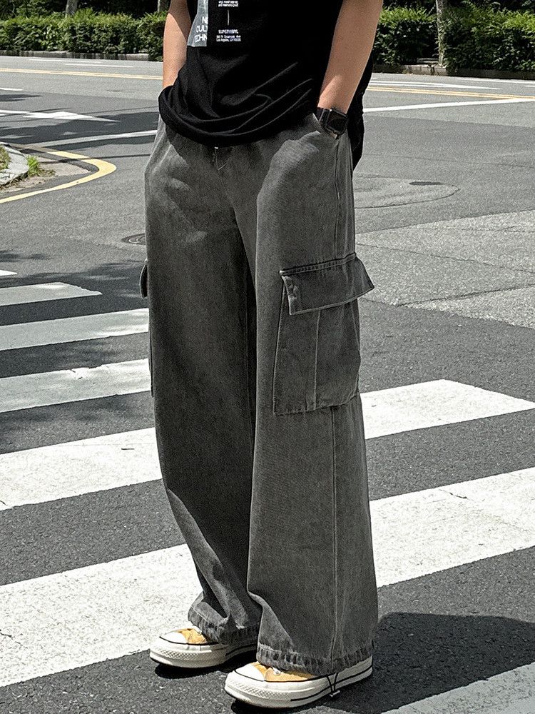 Japanese Brand × Jean Retro loose wide leg straight leg jeans Size US 32 / EU 48 - 1 Thumbnail