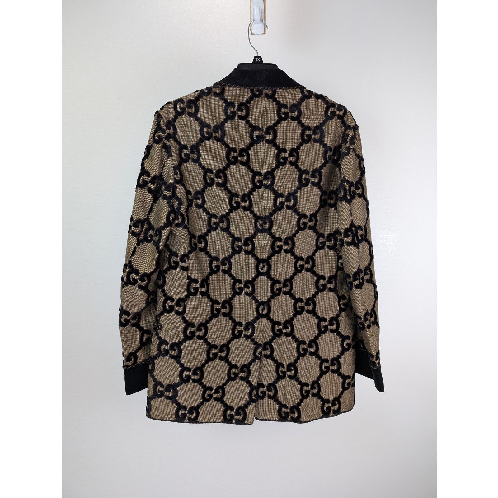 Gucci o1rshd1 GG Logo Blazer Jacket in Beige/Black Size US M / EU 48-50 / 2 - 13 Thumbnail