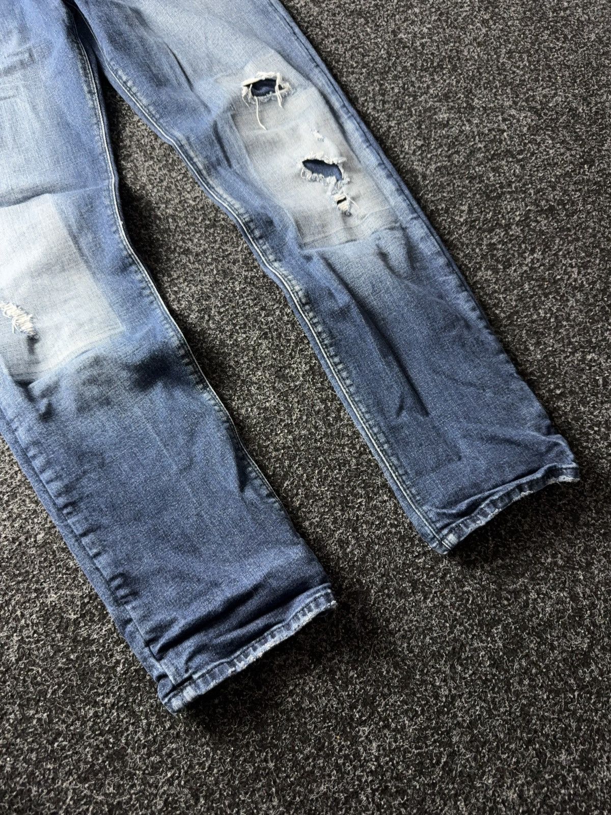 Armani Exchange Vintage 00s Emporio Armani Italy Y2K Distressed Jeans W34 Size US 34 / EU 50 - 2 Thumbnail