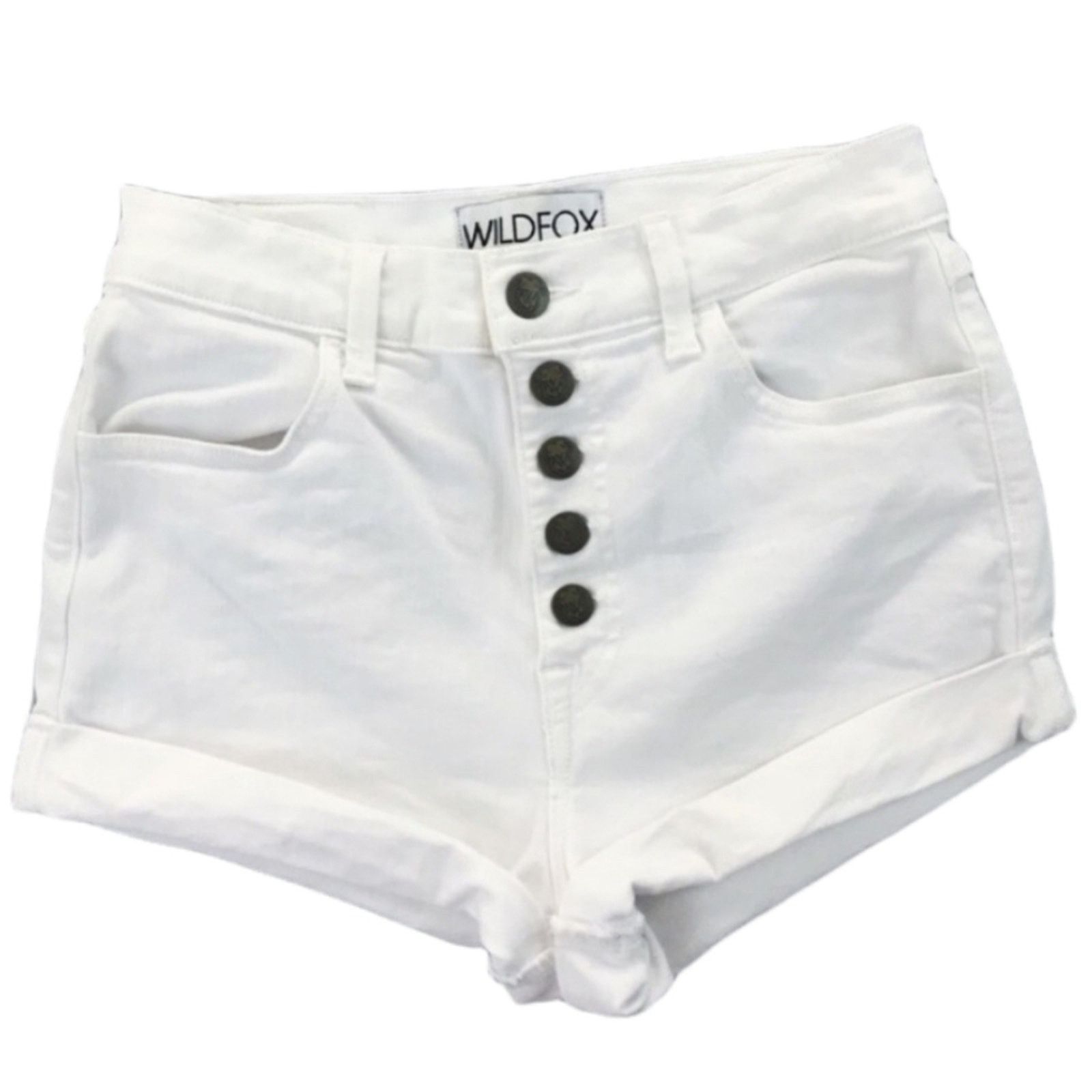 Wildfox Wildfox Couture YACHT SHORTS High Waist Button Fly White 28 Size 28" / US 6 / IT 42 - 2 Thumbnail
