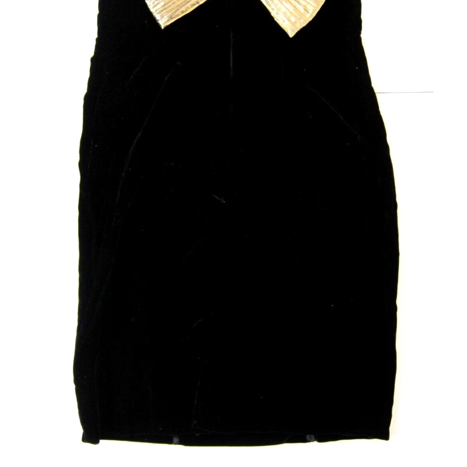 Vintage Vtg Jessica Howard Dress 2P Black Velvet Gold Satin Bow Diamond Bow Sleeveless Knee Length Vintage Women 2P Black Velvet Bow Dress Size XS / US 0-2 / IT 36-38 - 6 Thumbnail