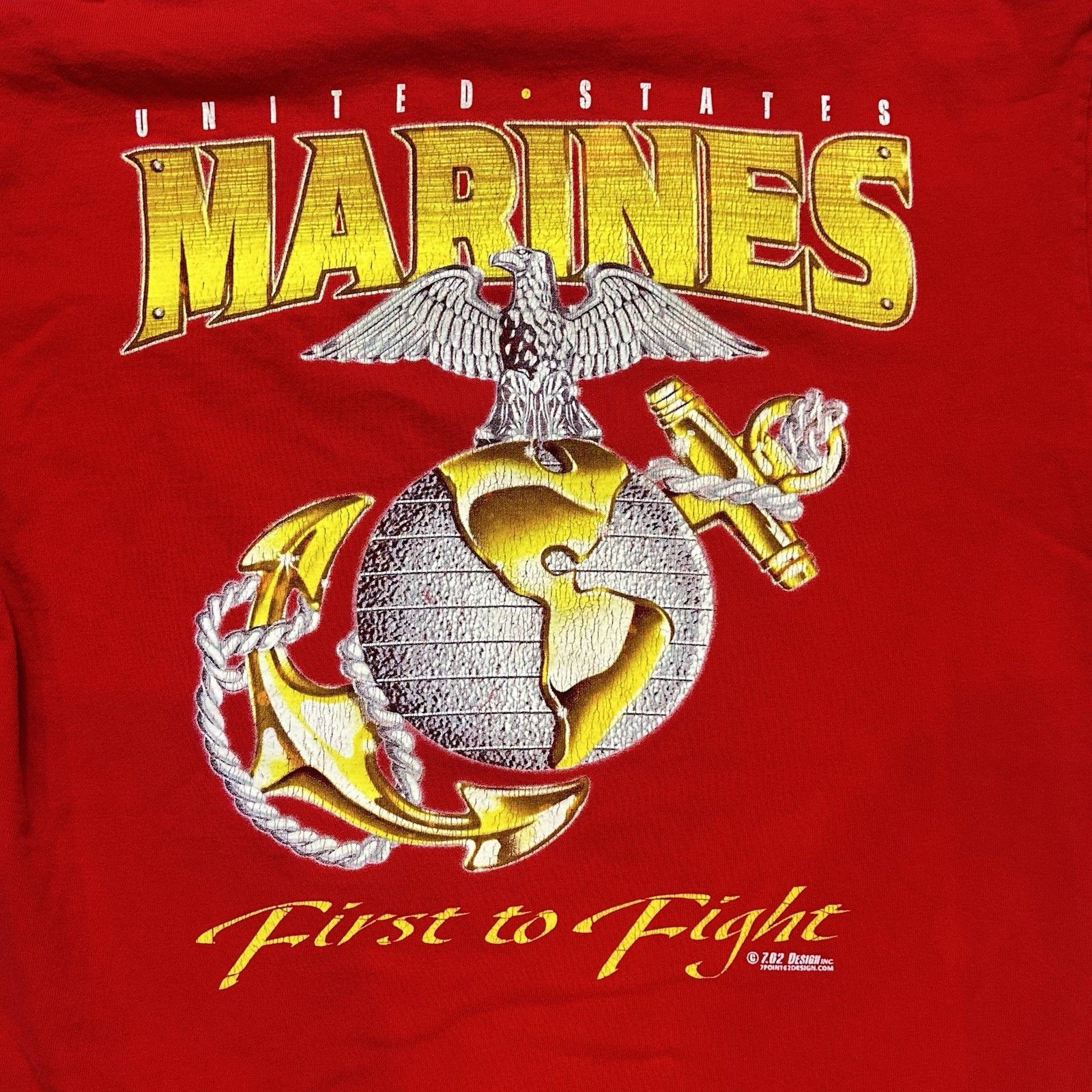 Vintage Vintage Marines Tee Mens United States First To Fight USMC Size US M / EU 48-50 / 2 - 9 Thumbnail