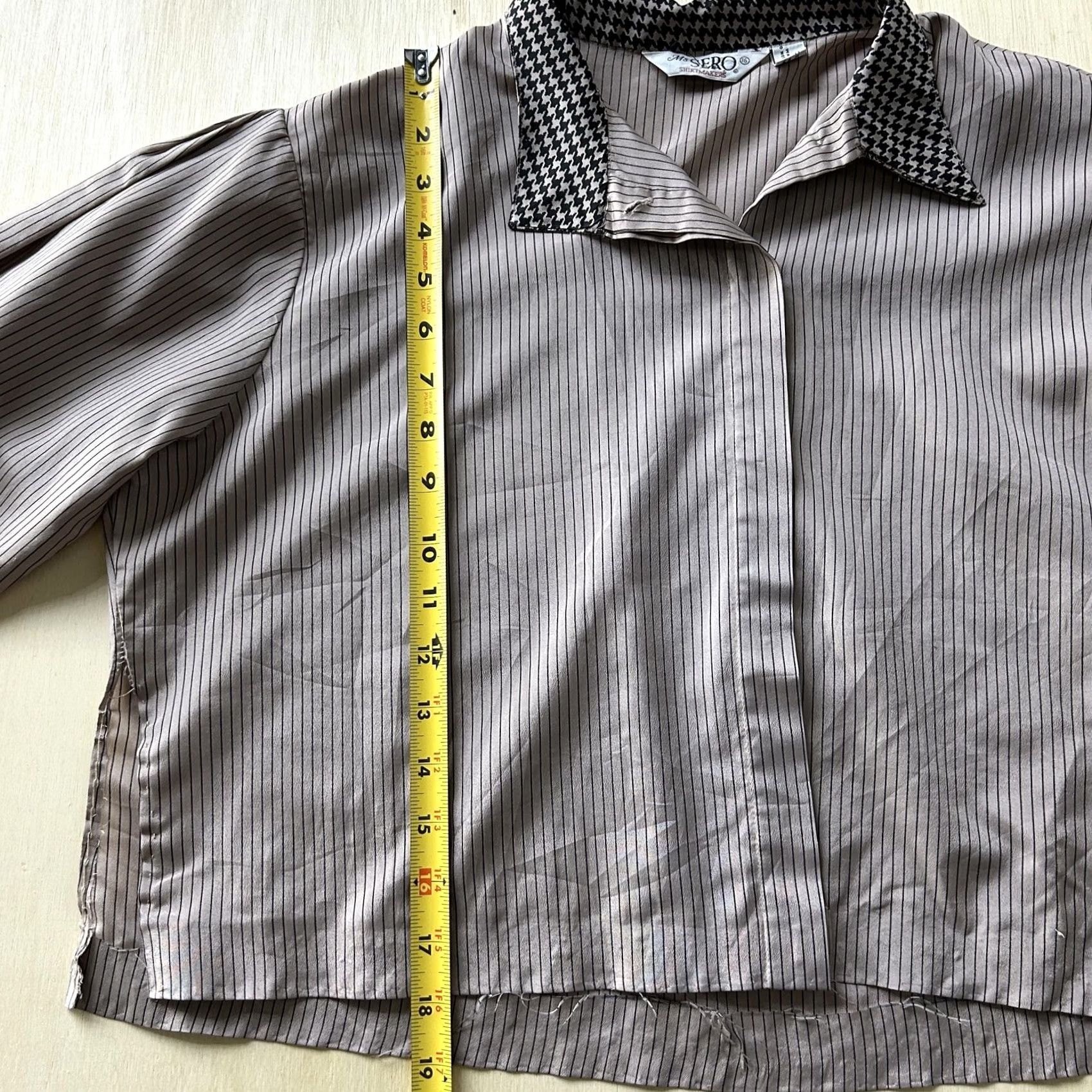 Vintage VINTAGE Ms Sero Shirt Womens 16 Beige Stripe Long Sleeve Top Size XXL / US 16-18 / IT 52-54 - 3 Thumbnail