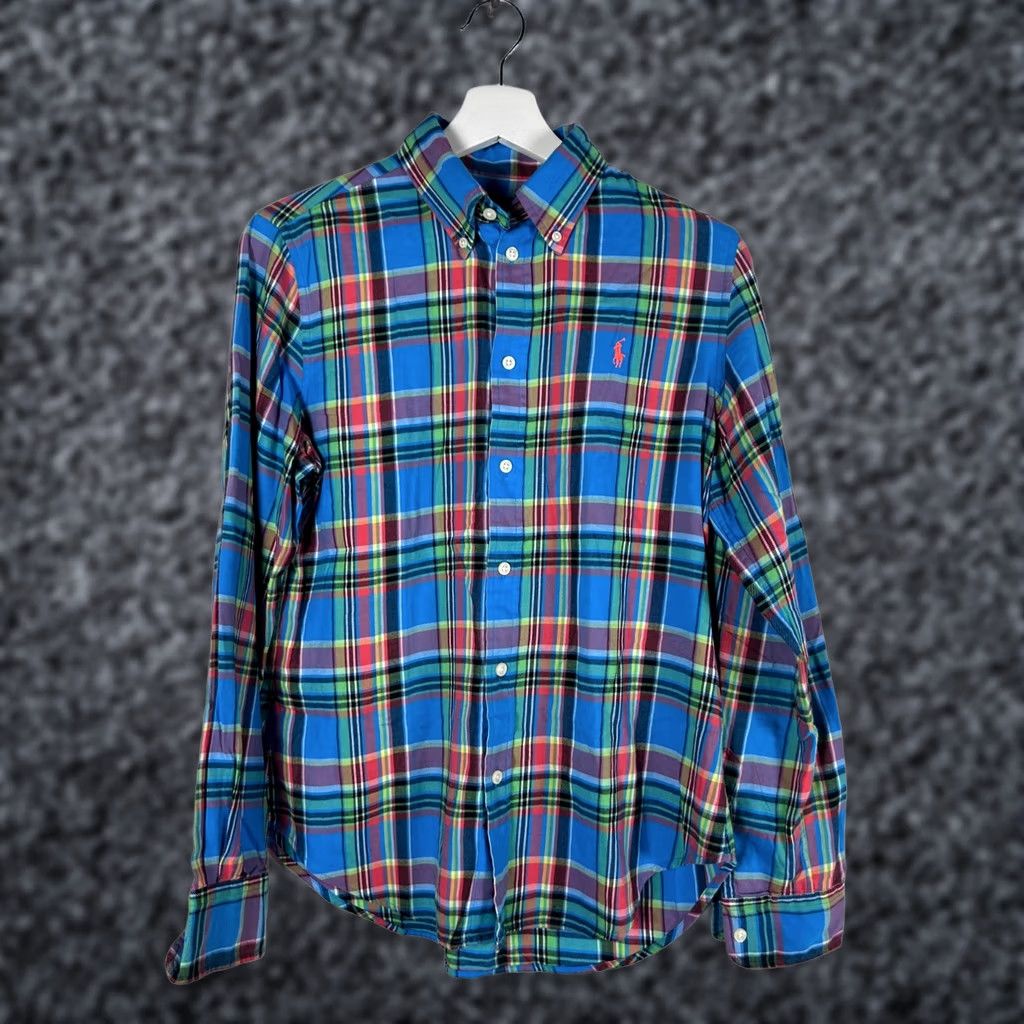 Ralph Lauren Ralph Lauren Womens Button Down Shirt Size 10 Blue Plaid Casual Professional Size L / US 10 / IT 46 - 1 Thumbnail