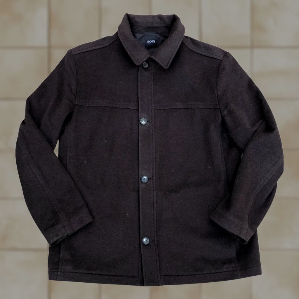 Hugo Boss HUGO BOSS Overcoat Jacket Men 44R Wool Cashmere Brown Button Winter Heavy Coat Size US S / EU 44-46 / 1 - 1 Thumbnail