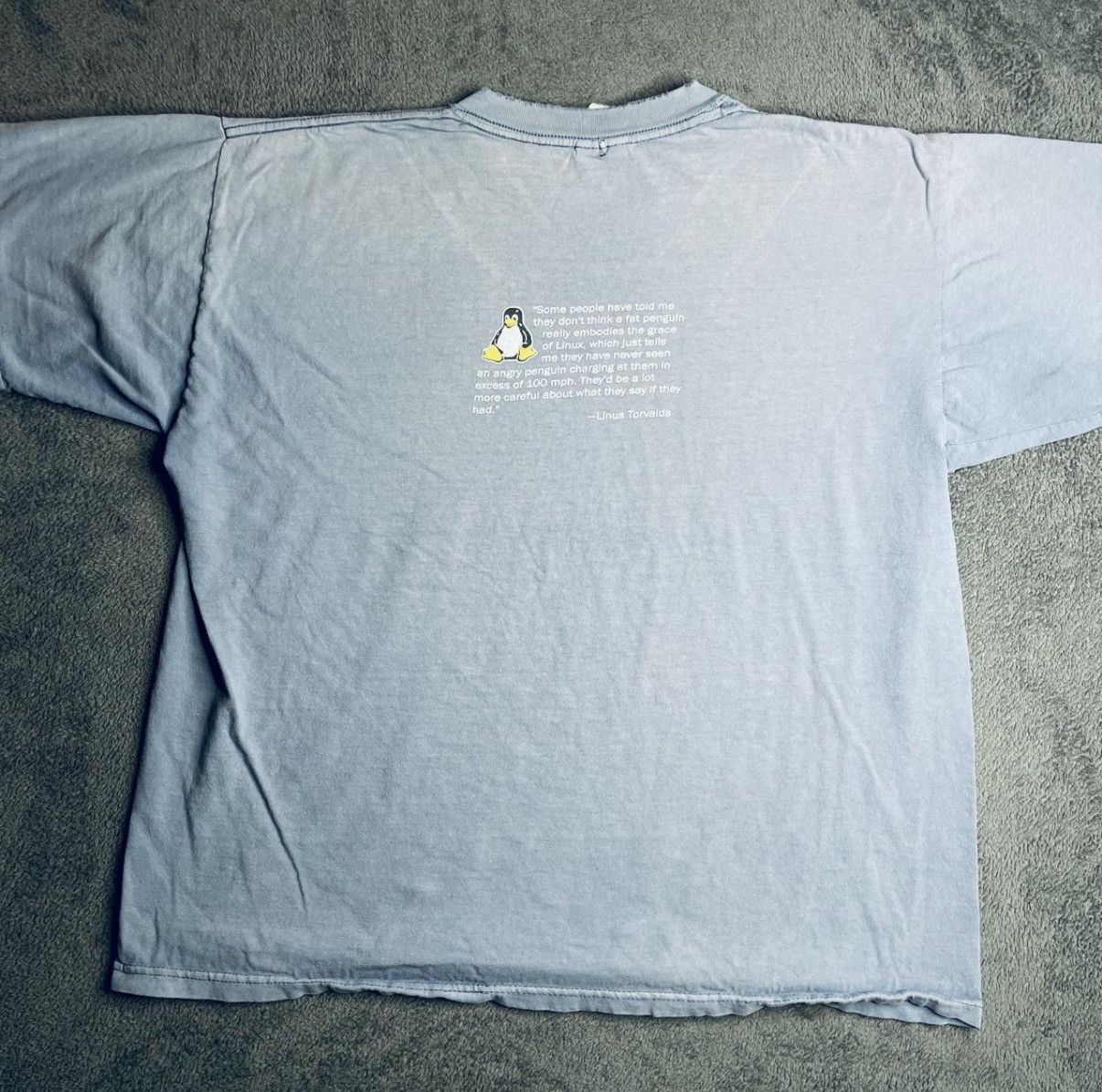 Gildan Sun Faded Vintage Linux Penguin Tee Size US XL / EU 56 / 4 - 3 Thumbnail