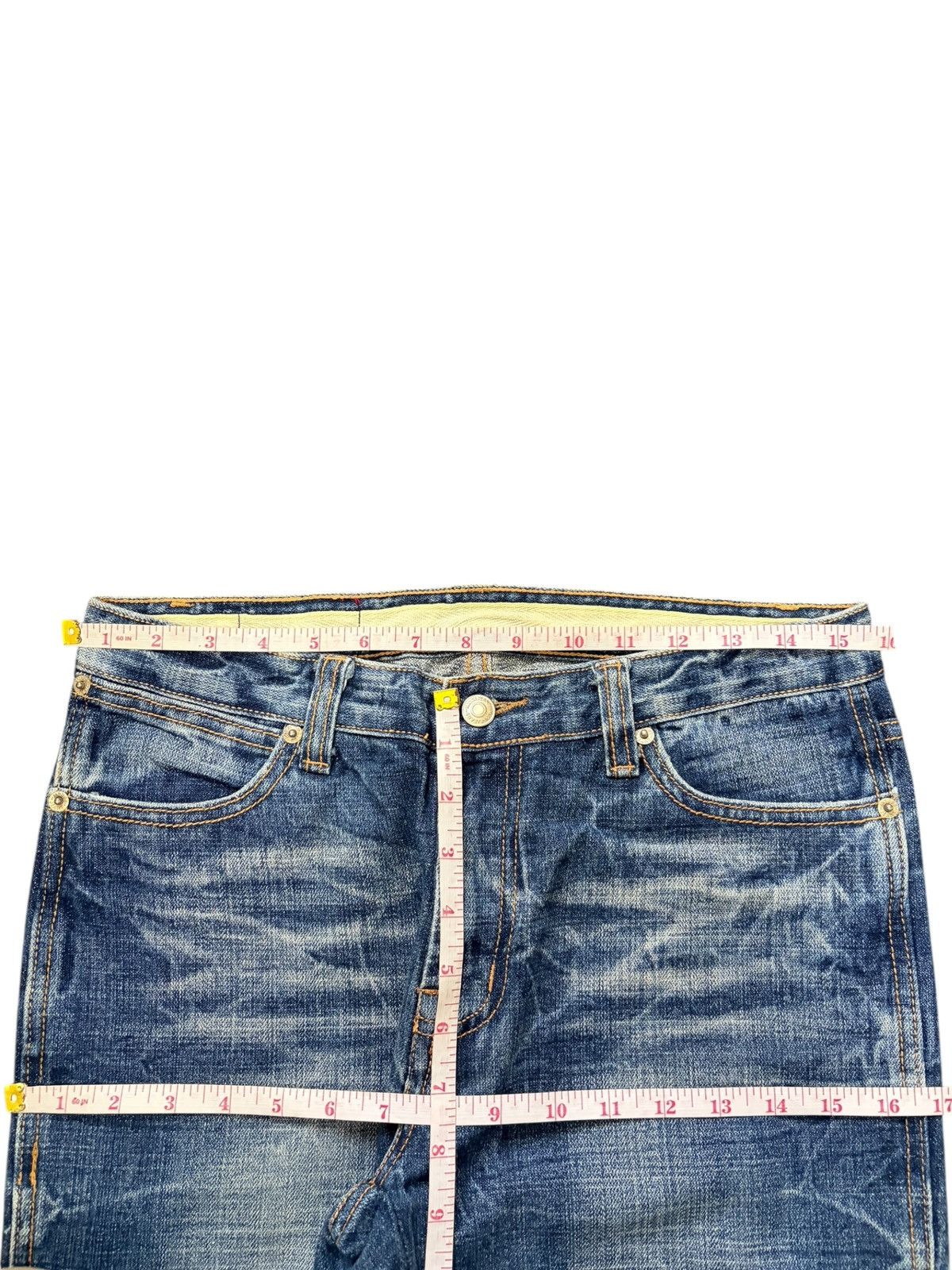 Edwin Vintage Japanese Brand Faded Wash Distress Jeans Size 30" / US 8 / IT 44 - 6 Thumbnail