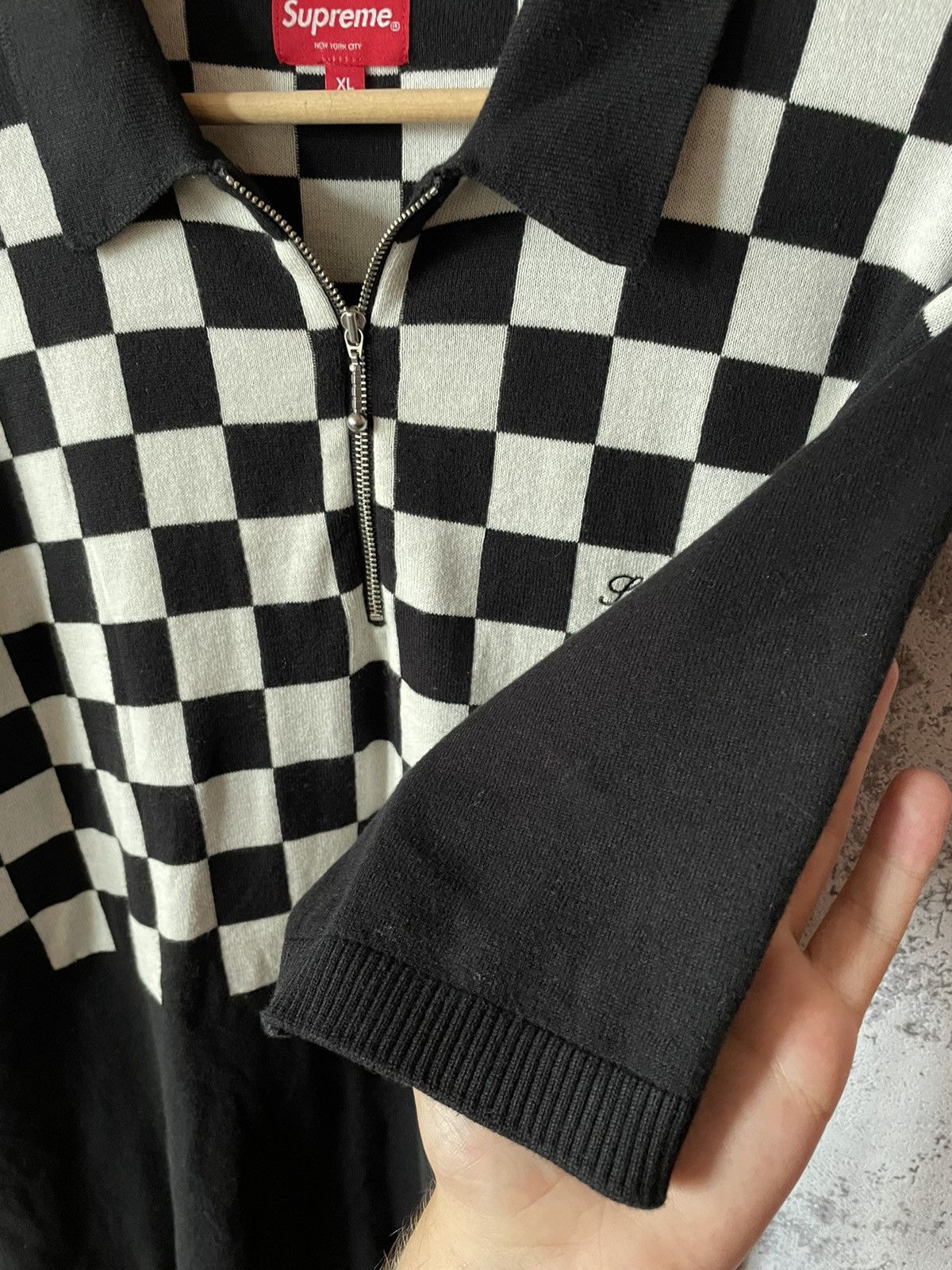 Supreme Supreme Checkered Zip Polo Size US XL / EU 56 / 4 - 9 Thumbnail