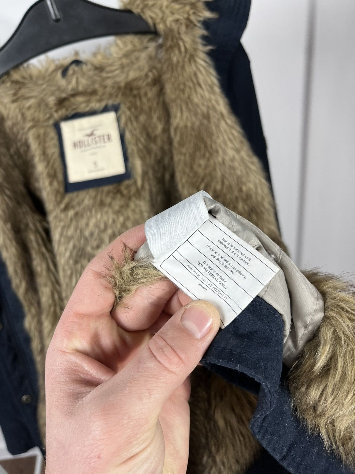 Hollister Hollister Faux Fur Lined Parka Jacket Navy Blue Size S Size S / US 4 / IT 40 - 9 Thumbnail