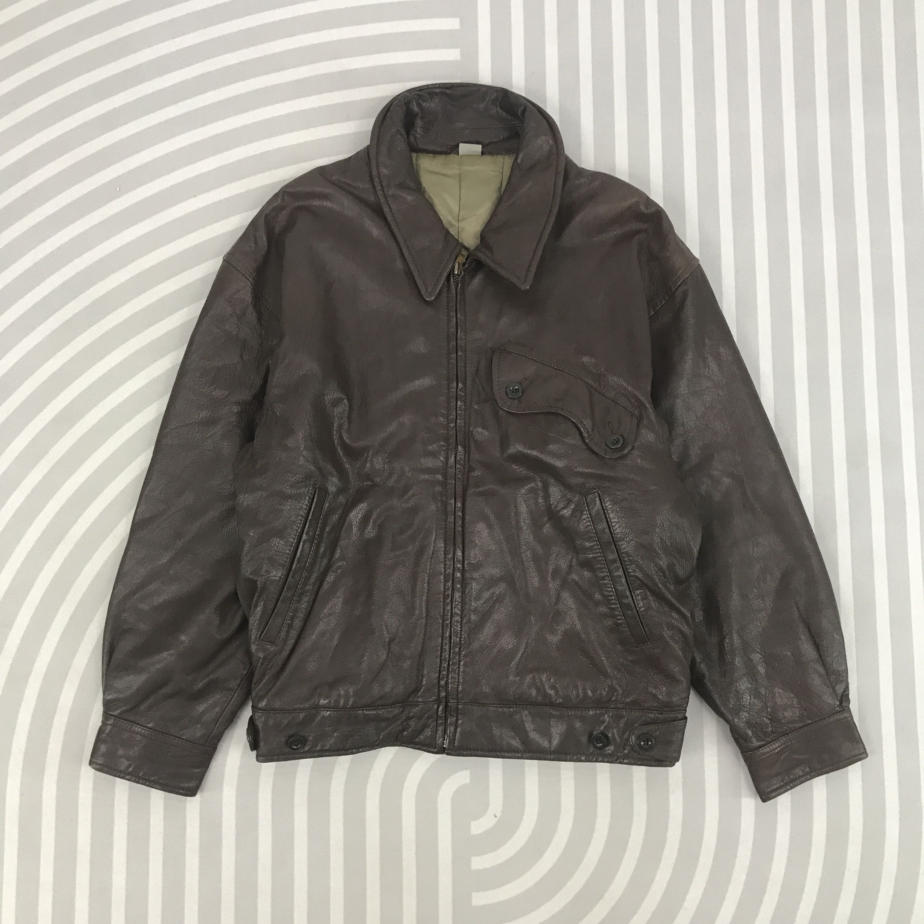 Vintage Japanese Brand Leather Bombar Jacket