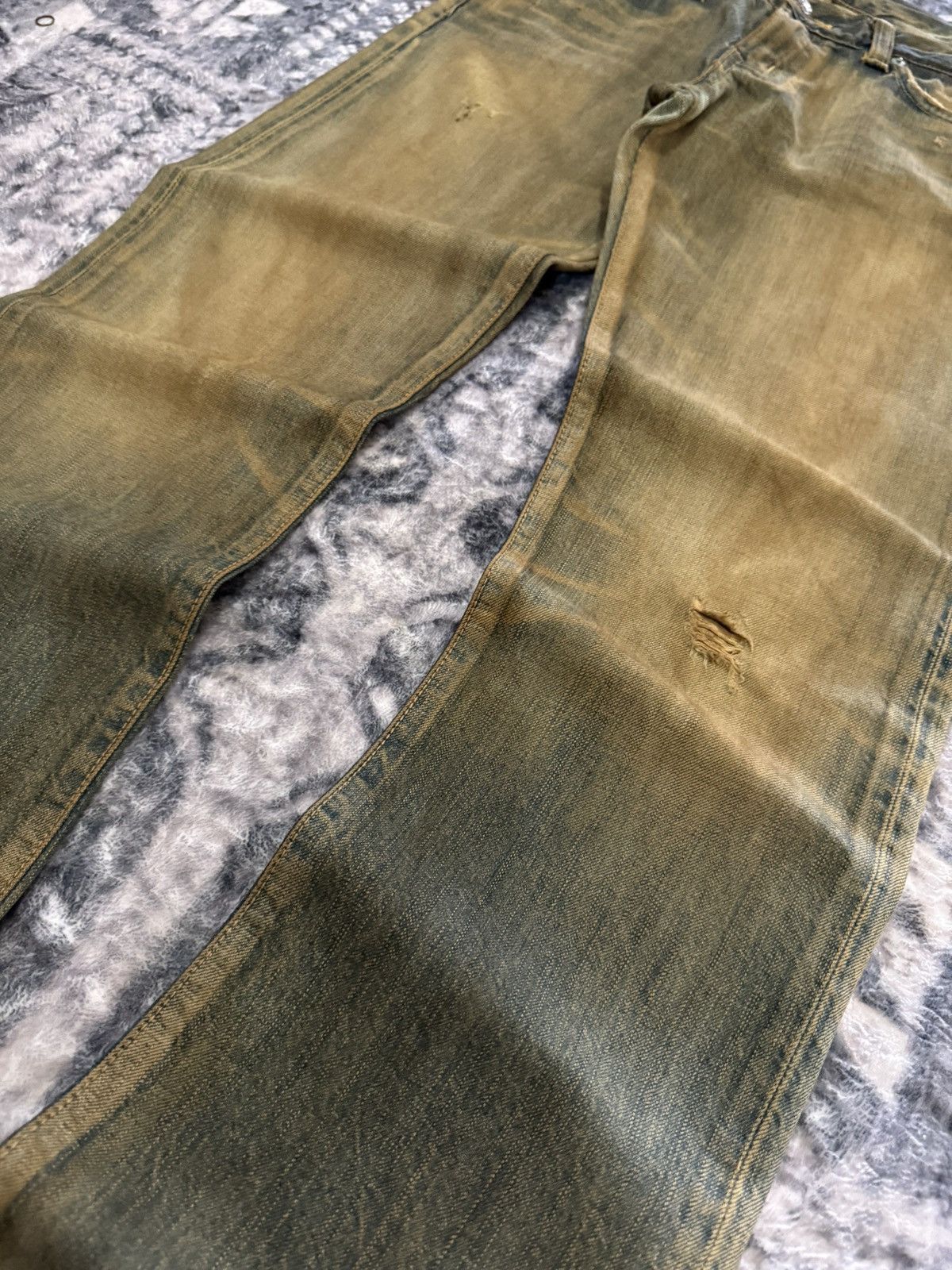If Six Was Nine EDWIN 503 Earthy Mud Wash Patina Fade Distressed Jeans Size US 30 / EU 46 - 4 Thumbnail