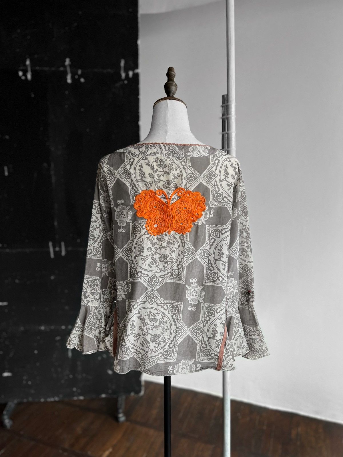 Odd Molly Odd Molly Womens Gray White Blouse Top Shirt Long Sleeve Size M / US 6-8 / IT 42-44 - 3 Thumbnail