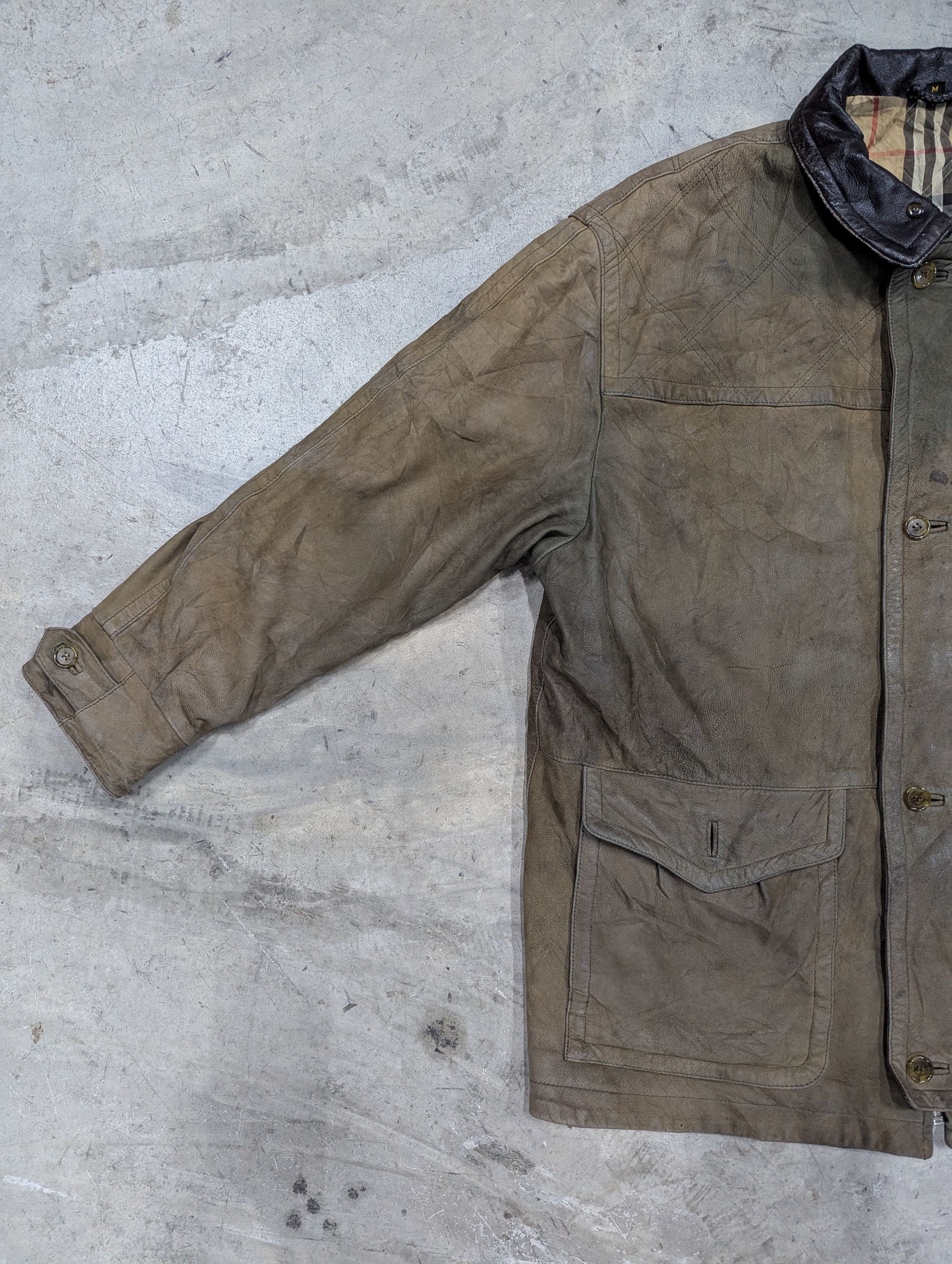 Burberry Prorsum Vintage Thrashed Burberry Prorsum Leather Field Jacket Size US M / EU 48-50 / 2 - 5 Thumbnail
