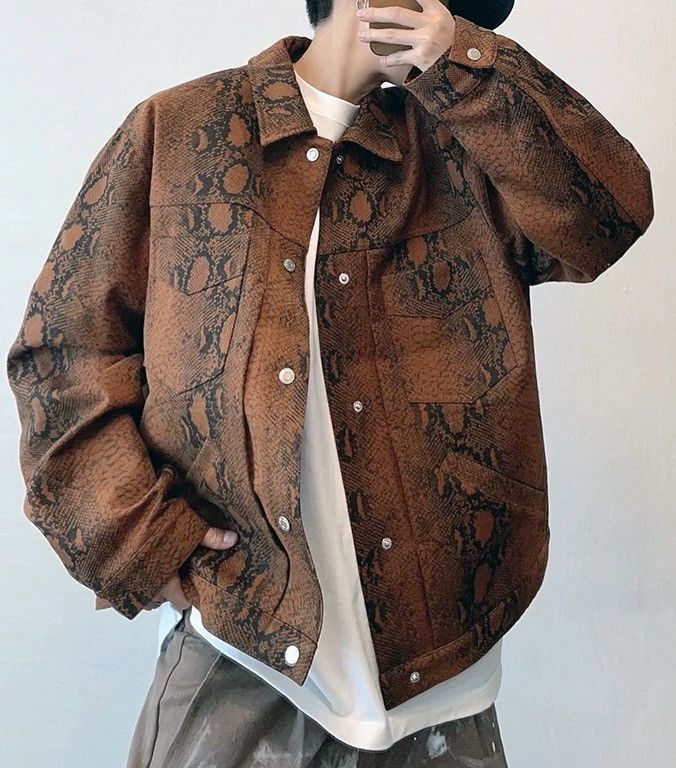 Japanese Brand × Vintage Outdoor retro punk snake print trucker jacket Size US M / EU 48-50 / 2 - 3 Thumbnail