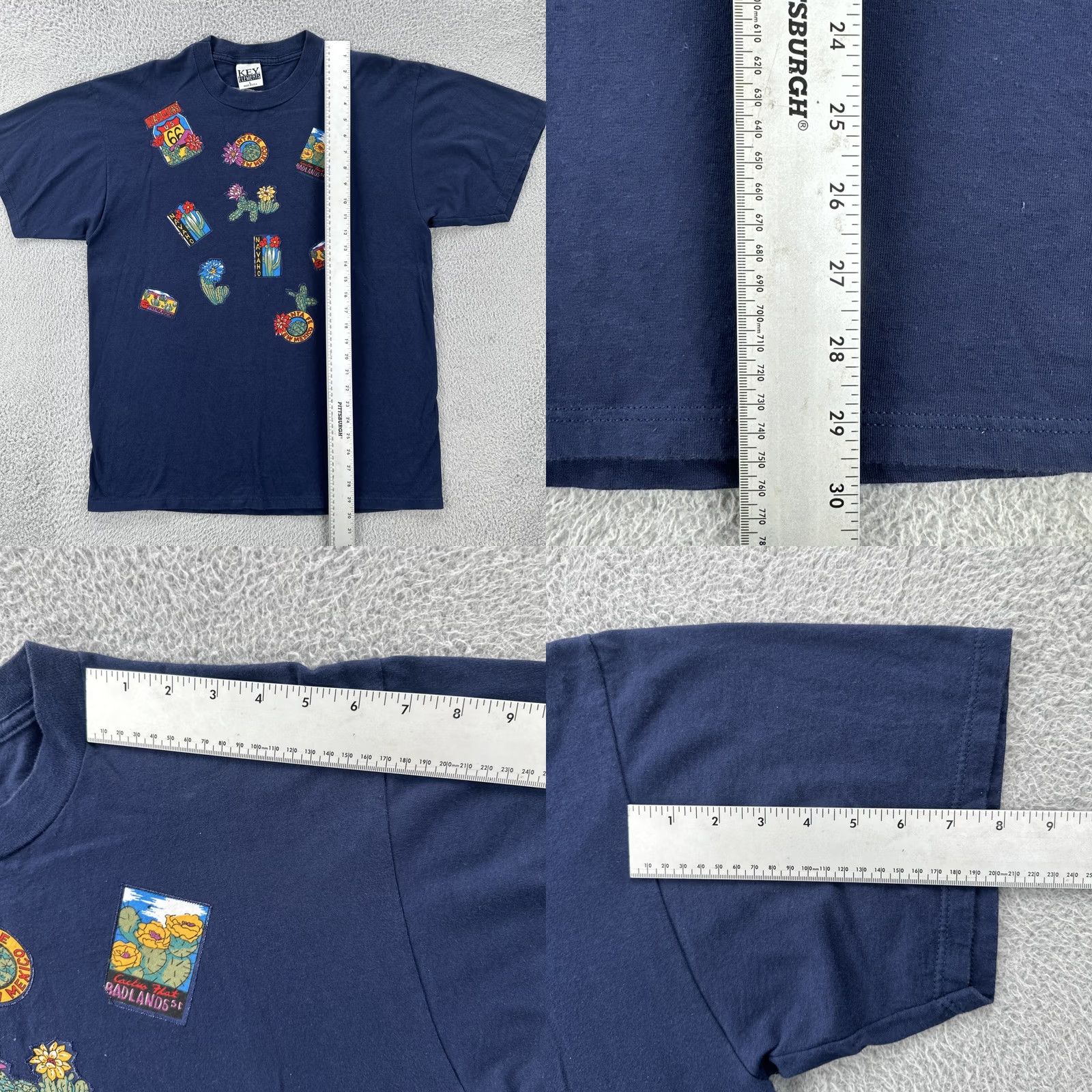 Vintage VINTAGE Key Elements Mens Large Blue T Shirt Embroidered USA 90s Size US L / EU 52-54 / 3 - 10 Thumbnail
