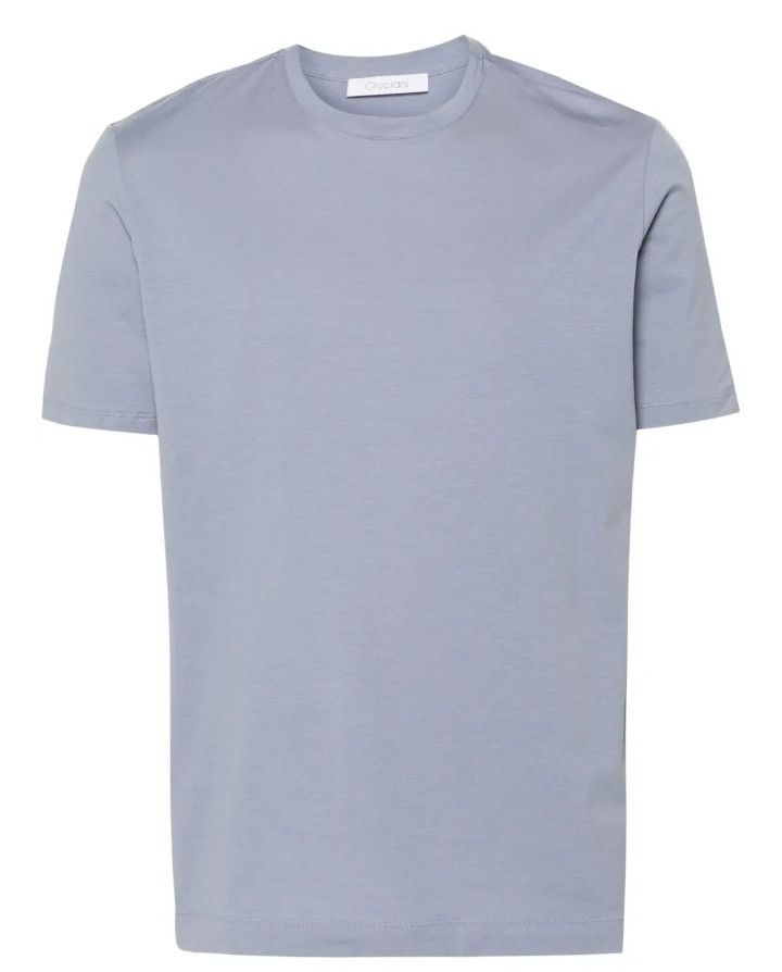 Cruciani Cruciani: Light Blue Cotton T-Shirt (Made in Italy, NEW) Size US XXL / EU 58 / 5 - 1 Thumbnail
