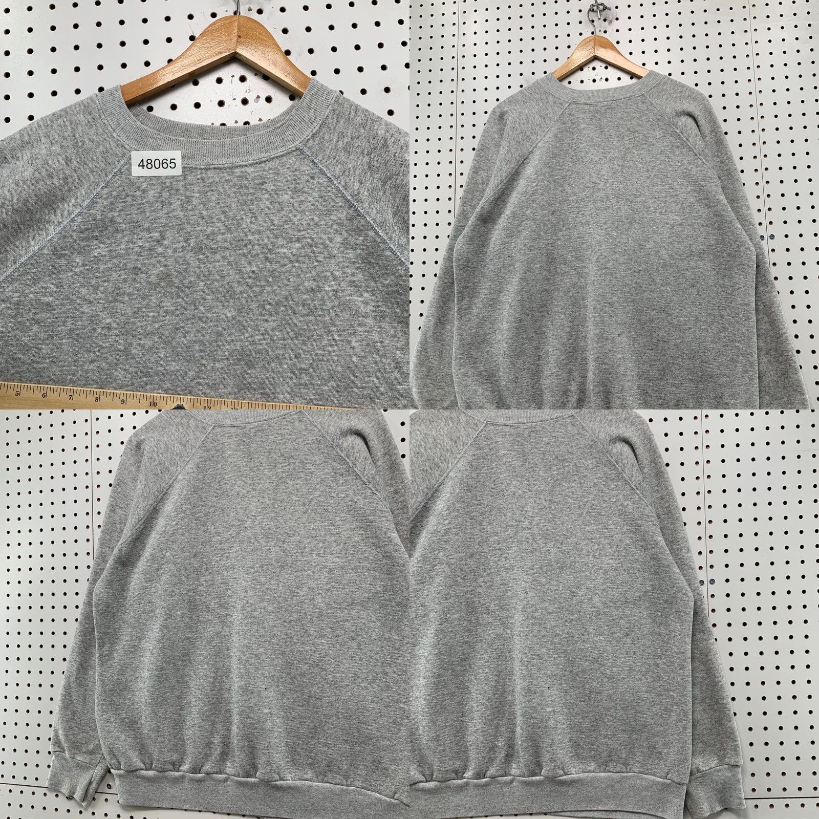 Vintage Vintage 80s Sweatshirt Mens Large Gray Heathered Gray Fleece Crewneck Made USA Size US L / EU 52-54 / 3 - 9 Thumbnail