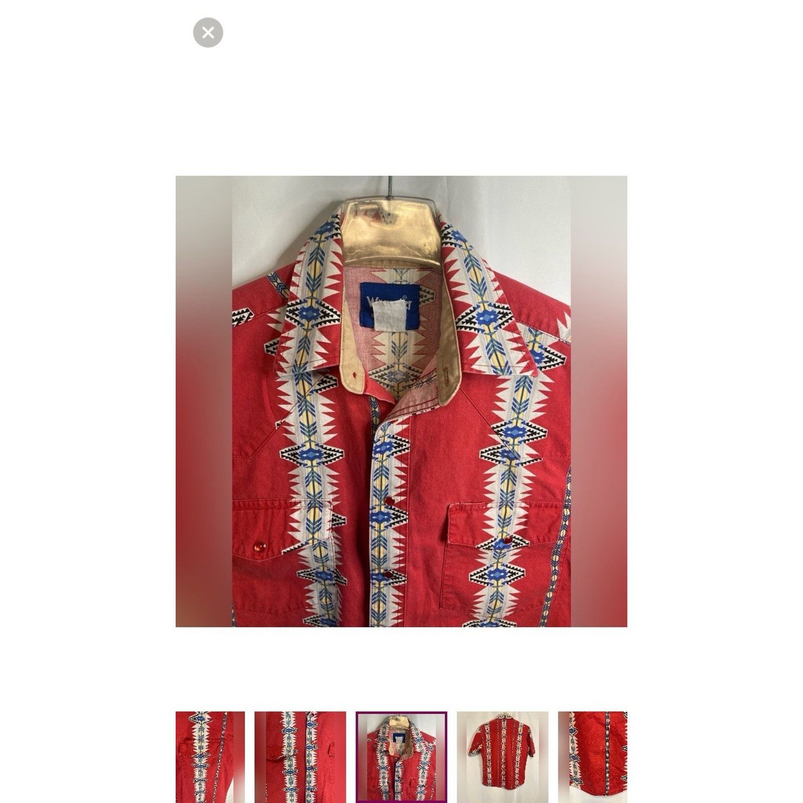 Wrangler Wrangler Brushpopper Shirt L/XL Aztec Western Pearl Snap USA Size US L / EU 52-54 / 3 - 6 Thumbnail