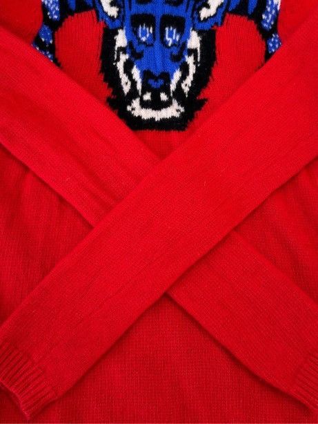 Gucci Gucci Tiger Intarsia Wool Long Sleeve Knit Sweater K26WX Size XXS / US 00 / IT 34 - 6 Thumbnail