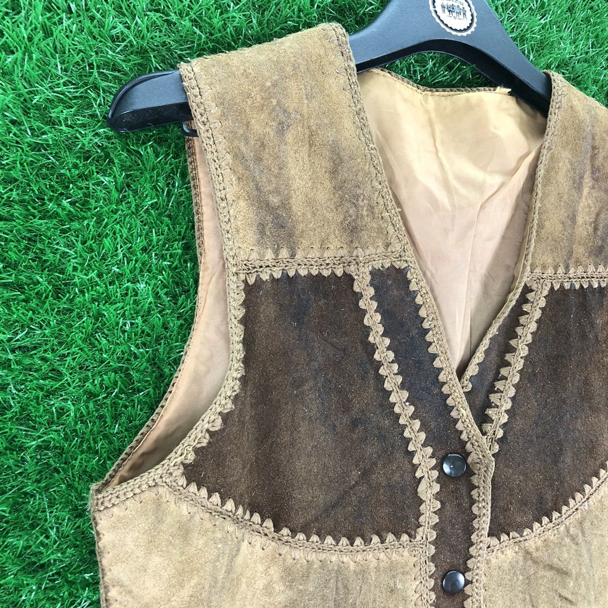 Vintage Vintage 80's Suede Leather Patchwork Vest Size US XS / EU 42 / 0 - 2 Thumbnail
