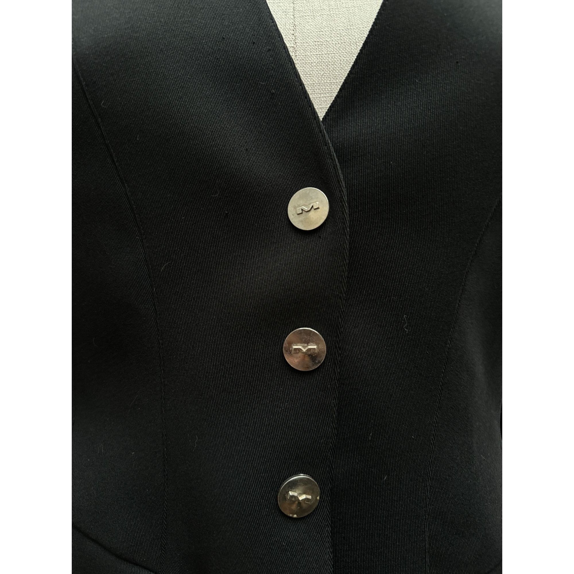 Mugler 1990s Black Structured Blazer Jacket Size M / US 6-8 / IT 42-44 - 8 Thumbnail
