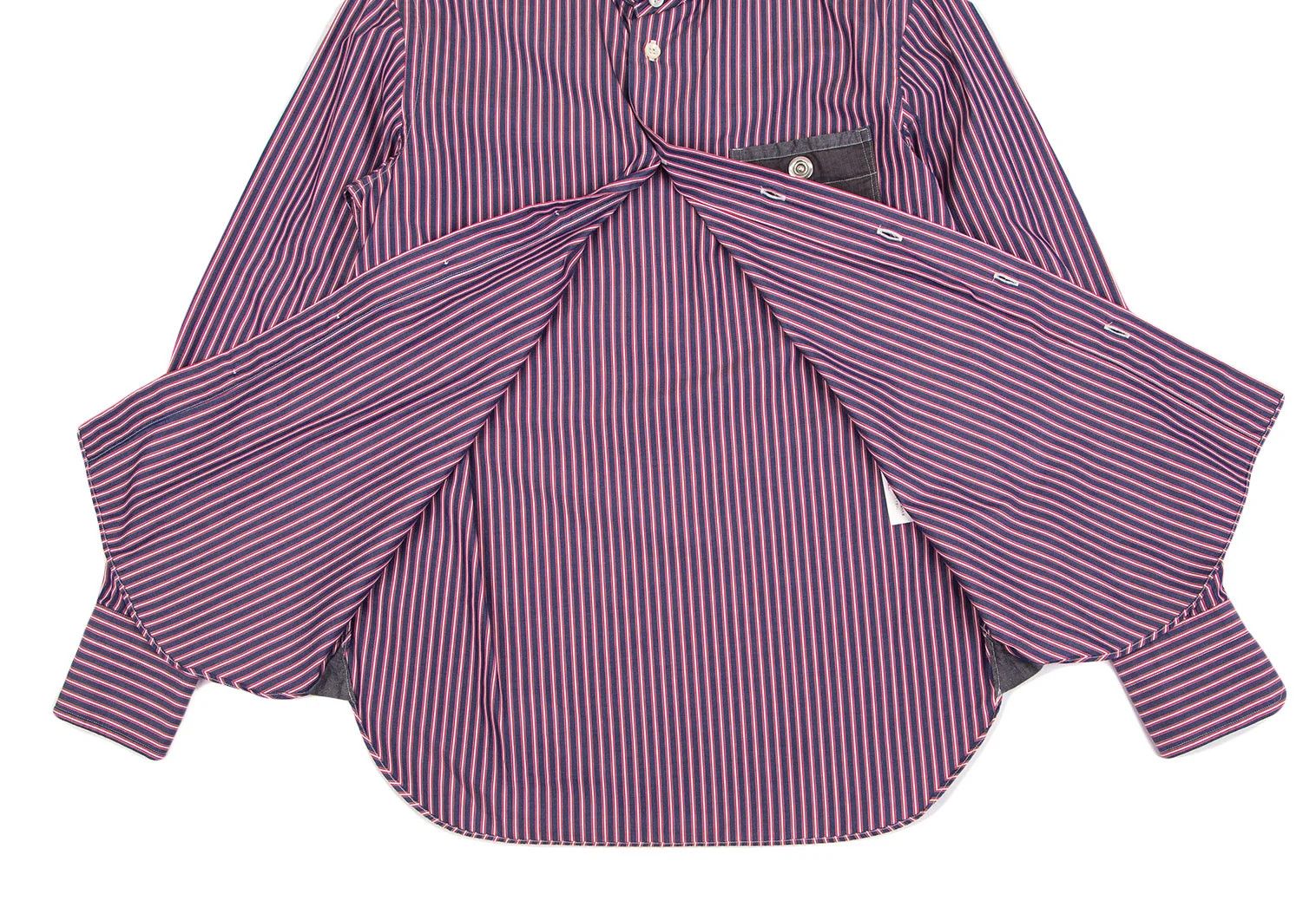 Junya Watanabe Striped Panel Shirt in Navy and Red, Size XS Size US XS / EU 42 / 0 - 10 Thumbnail