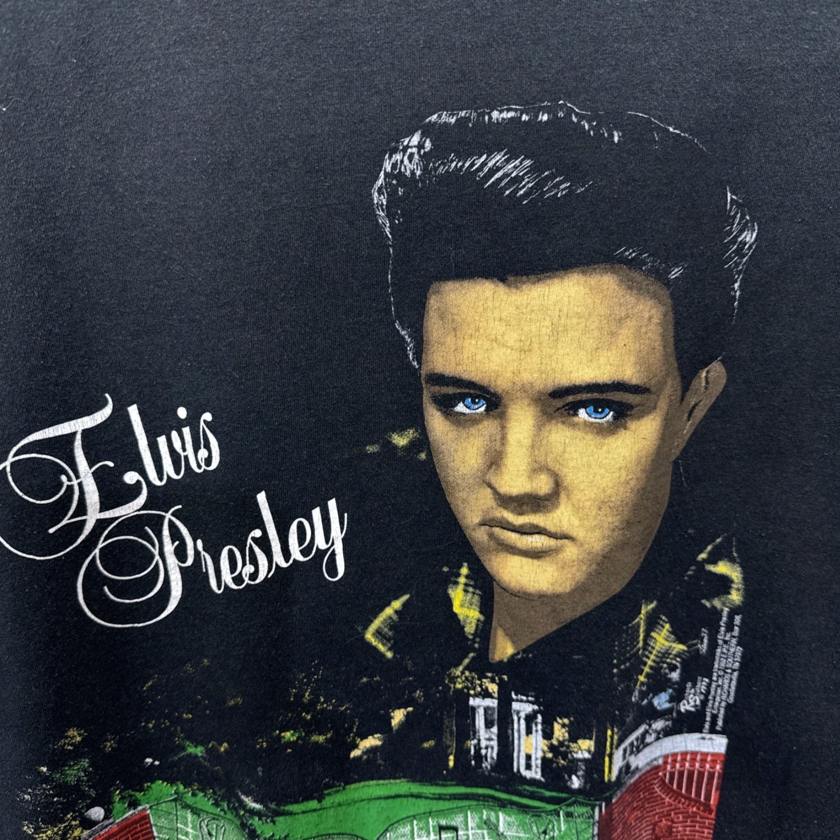 Jerzees Vintage Elvis Presley T-Shirt Mens Large Graceland Art Music Black USA Made Size US L / EU 52-54 / 3 - 7 Thumbnail