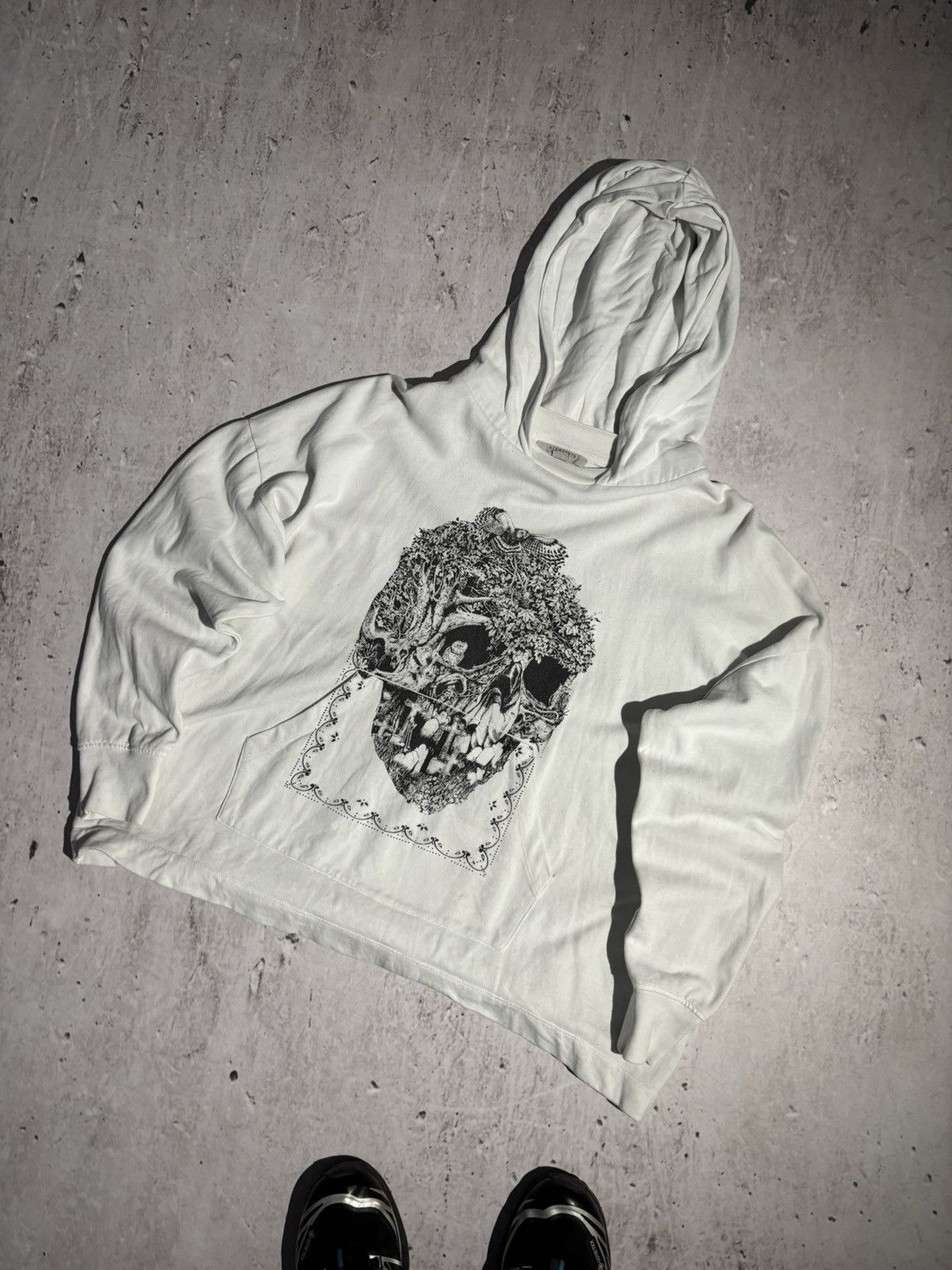 Allsaints Japan Style Boxy Avant Garde Skull Allsaints 2000s Hoodie Size US M / EU 48-50 / 2 - 1 Thumbnail