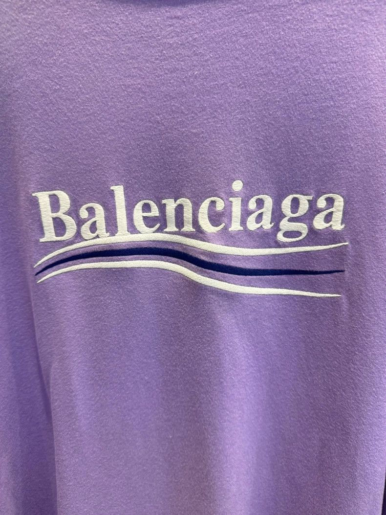Balenciaga Balenciaga Purple cola embroidered logo short sleeve T-shi Size US S / EU 44-46 / 1 - 5 Thumbnail