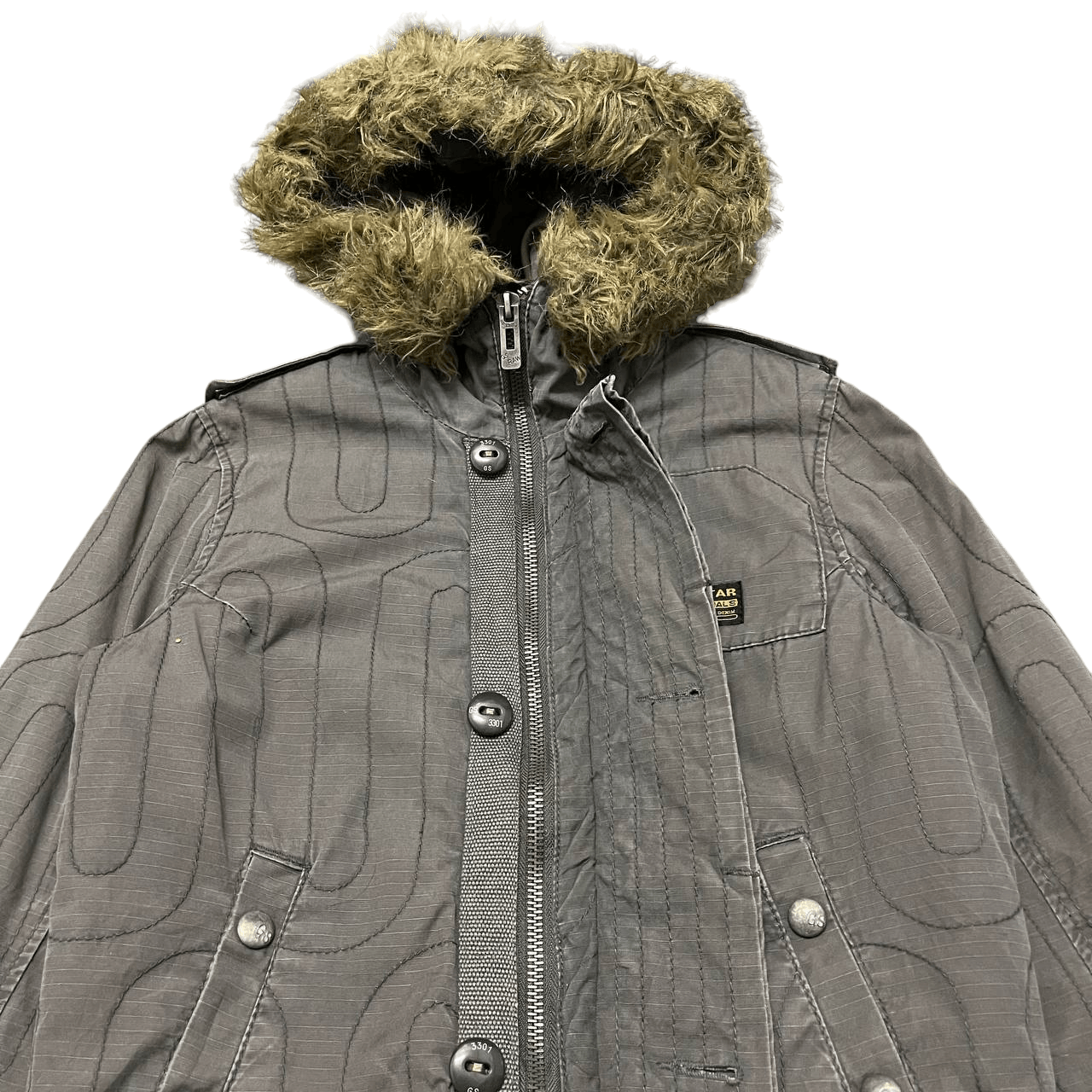 G-Star Vintage G Star Raw Denim 3301 Tactical Fur Hooded Jacket Size US XS / EU 42 / 0 - 12 Thumbnail