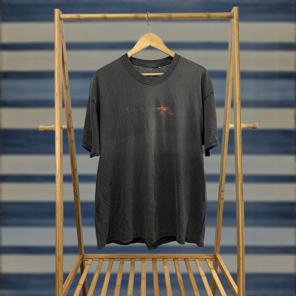 Harley Davidson VTG Harley-Davidson T-Shirt XL Black Distressed Flame Fire Wolf Bike Grunge Ride Men Mens Size US XL / EU 56 / 4 - 1 Thumbnail