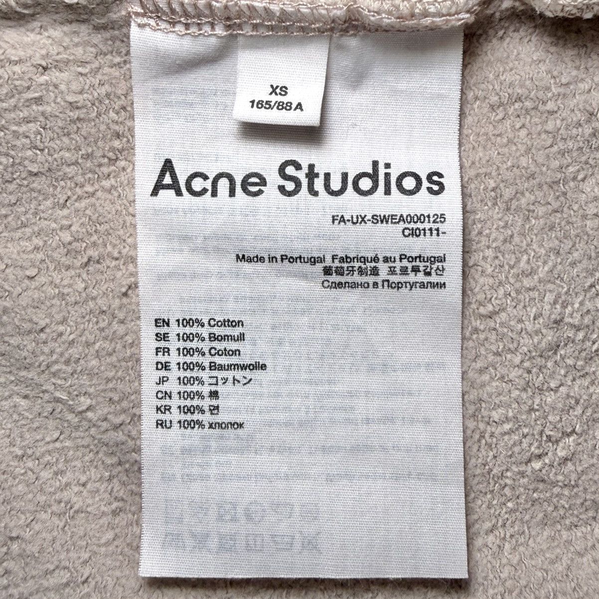 Acne Studios Acne Studios Fiah Face Patch Zip-Up Hoodie in Dusty Beige Size US XS / EU 42 / 0 - 6 Thumbnail