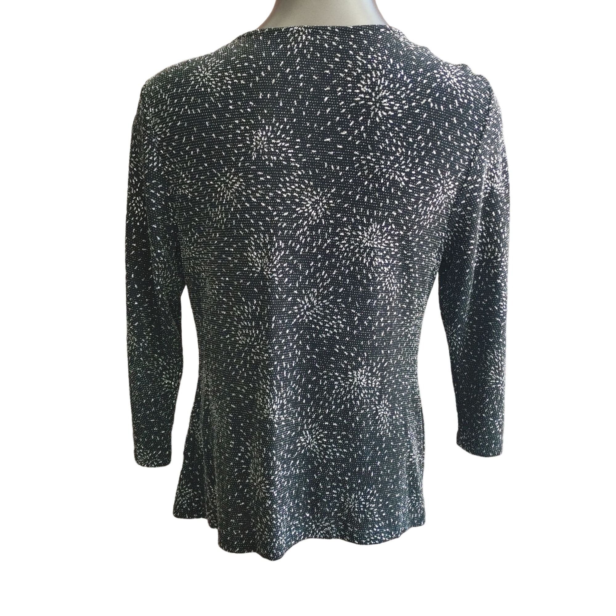 Other S Levine Womens M Elegant Long Sleeve Cowl Neck Black Sparkl Size M / US 6-8 / IT 42-44 - 2 Thumbnail