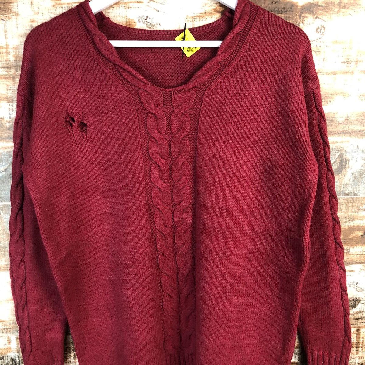Homespun Knitwear × Japanese Brand Japanese Brand vintage ripped Red Knitwear #A1780 Size M / US 6-8 / IT 42-44 - 5 Thumbnail