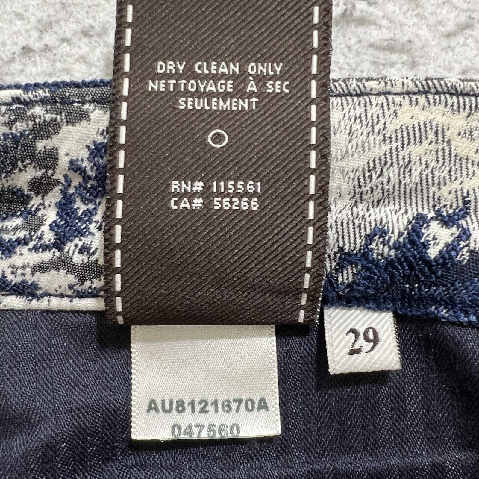 7 For All Mankind 7 For All Mankind Floral Ankle Jacquard Skinny Pants Blue Size 29" - 5 Thumbnail