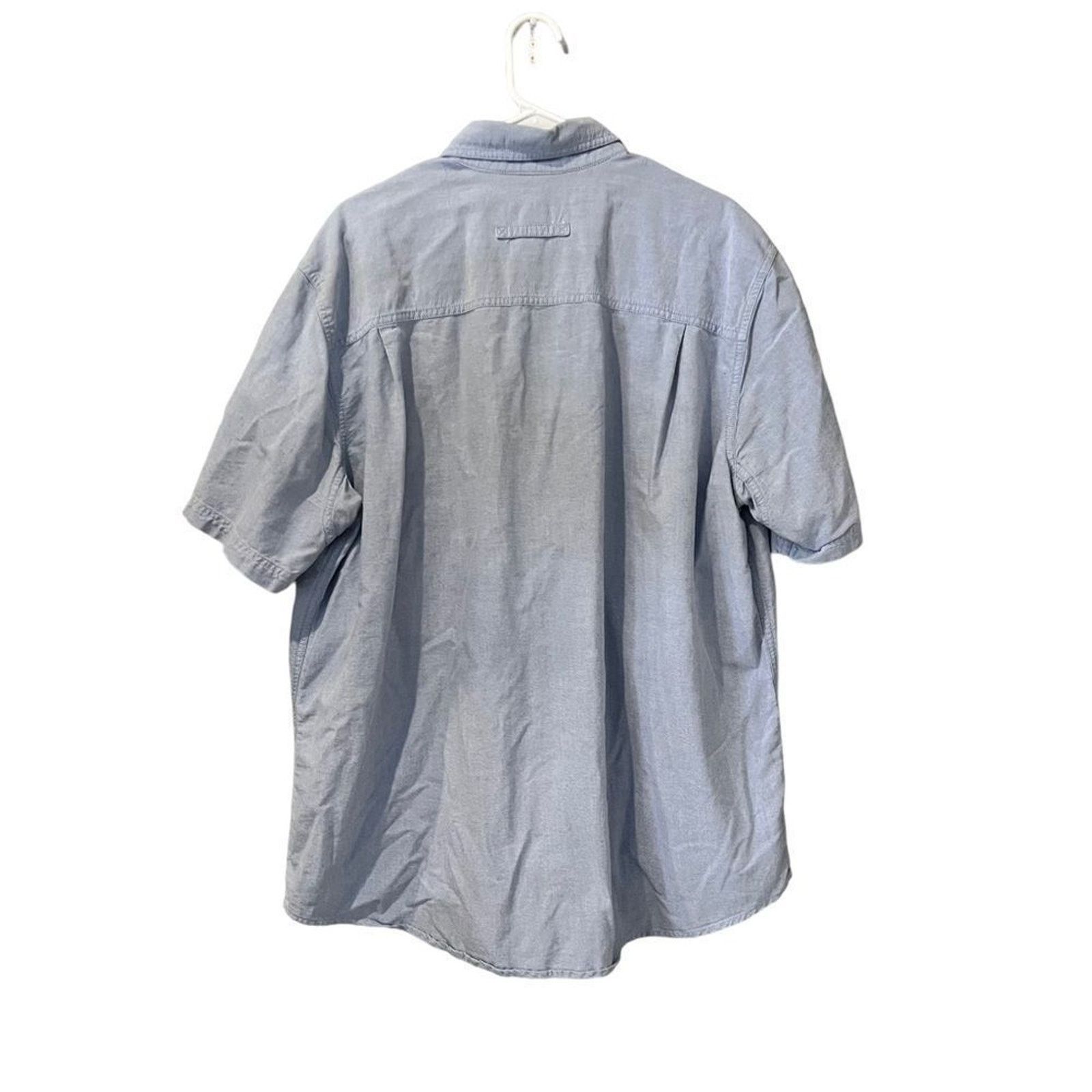 Woolrich Woolen Mills Woolrich Shirt Mens XL Blue Chambray Short Sleeve Button Up Size US XL / EU 56 / 4 - 4 Thumbnail